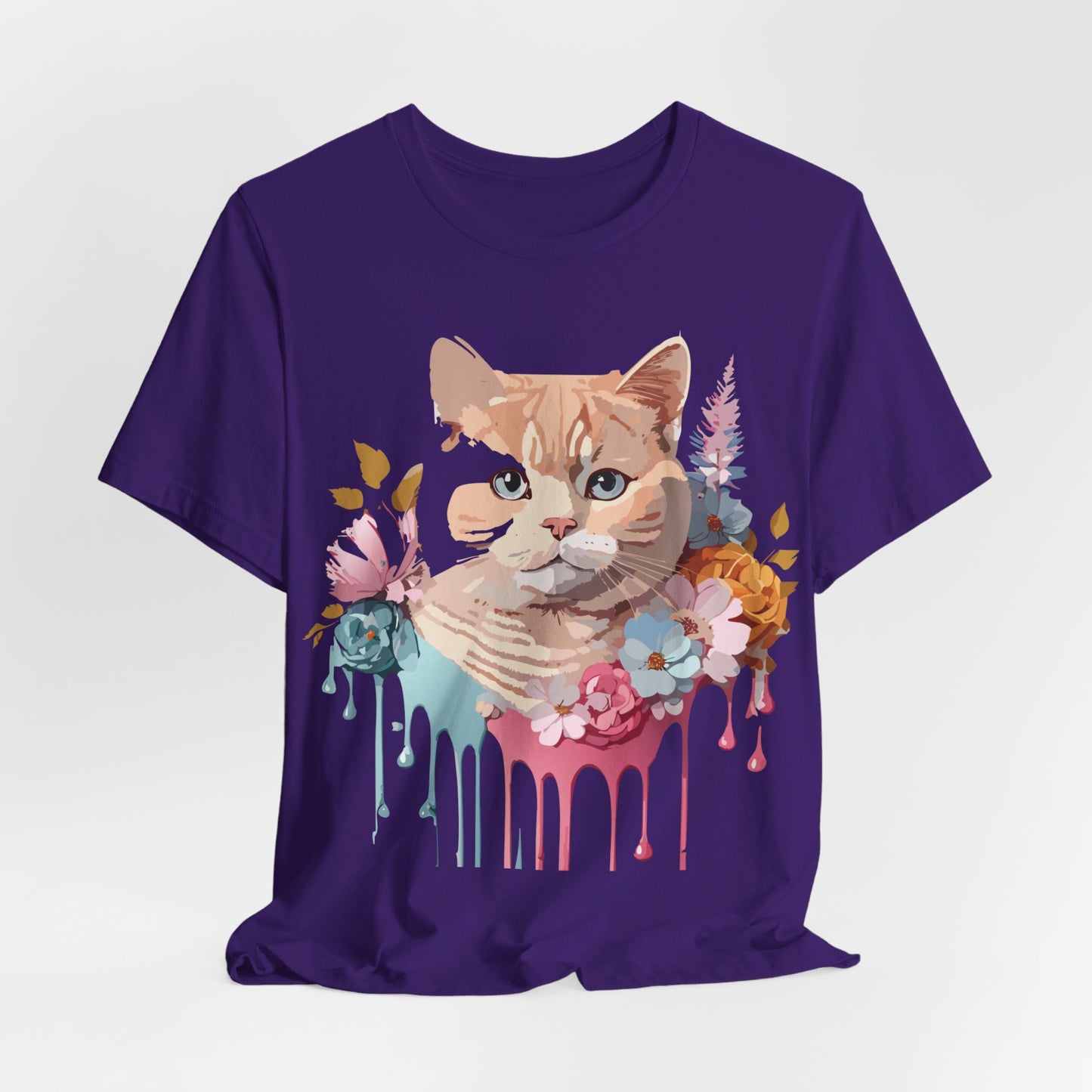 Natural Cotton Tee Shirt with Cat Printify