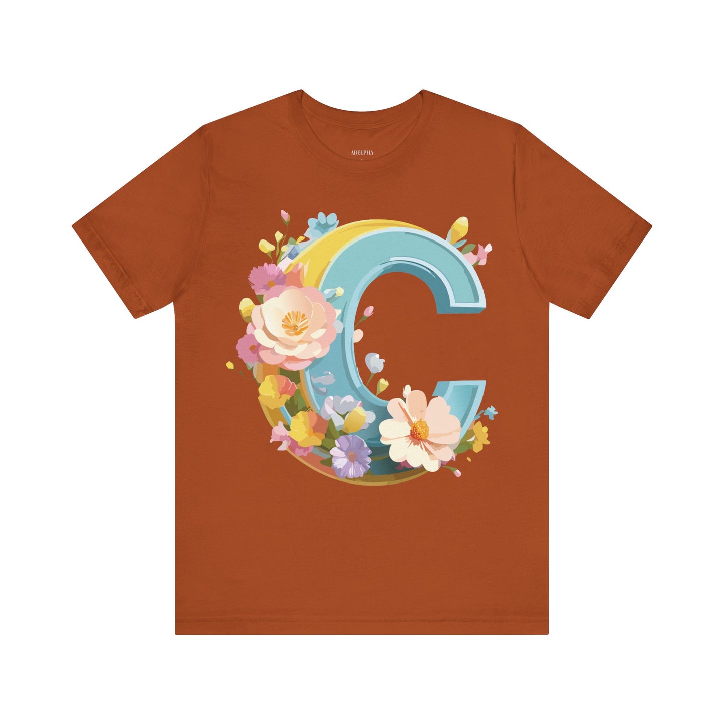 Natural Cotton Tee Shirt - Letters Collection - C Printify