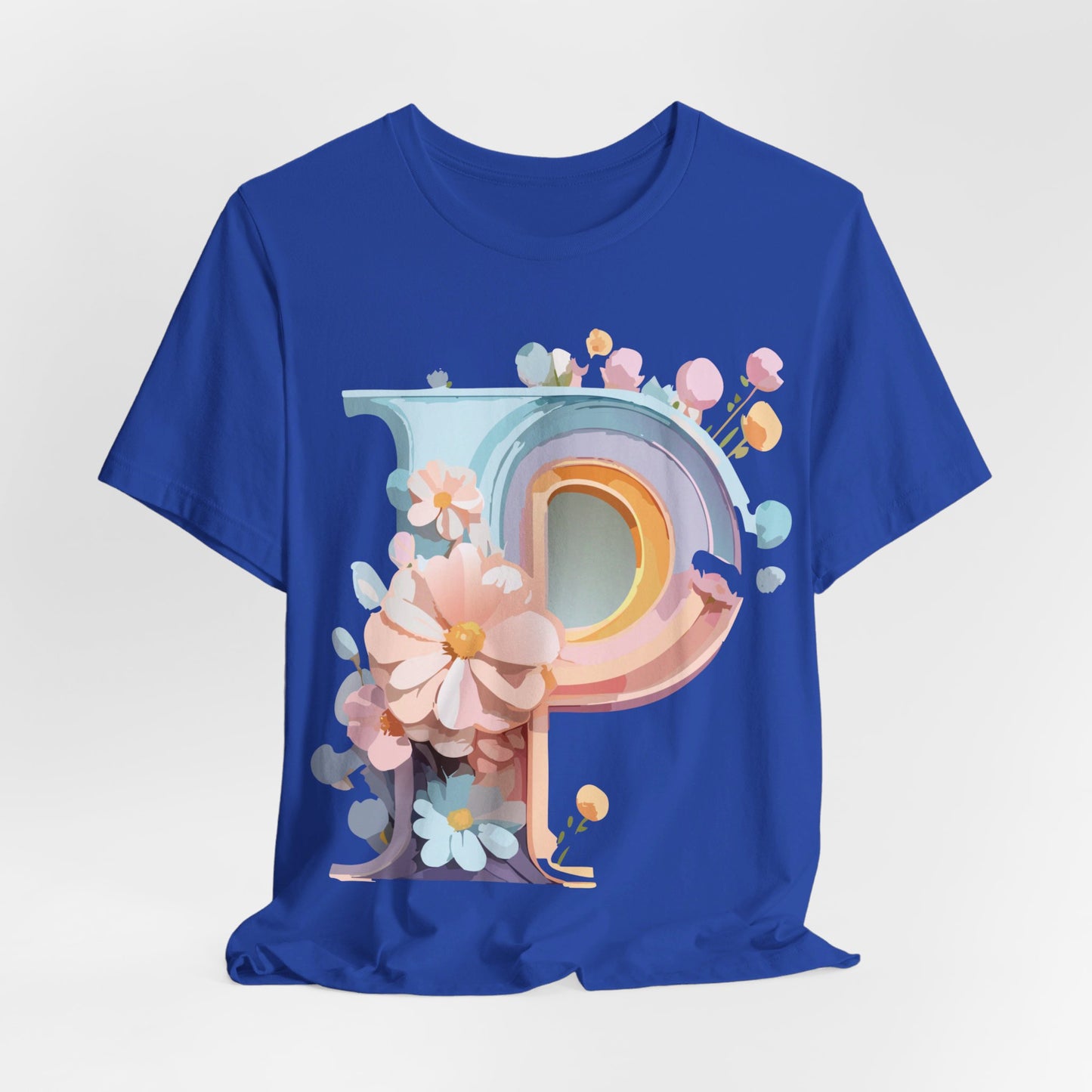 Natural Cotton Tee Shirt - Letters Collection - P Printify