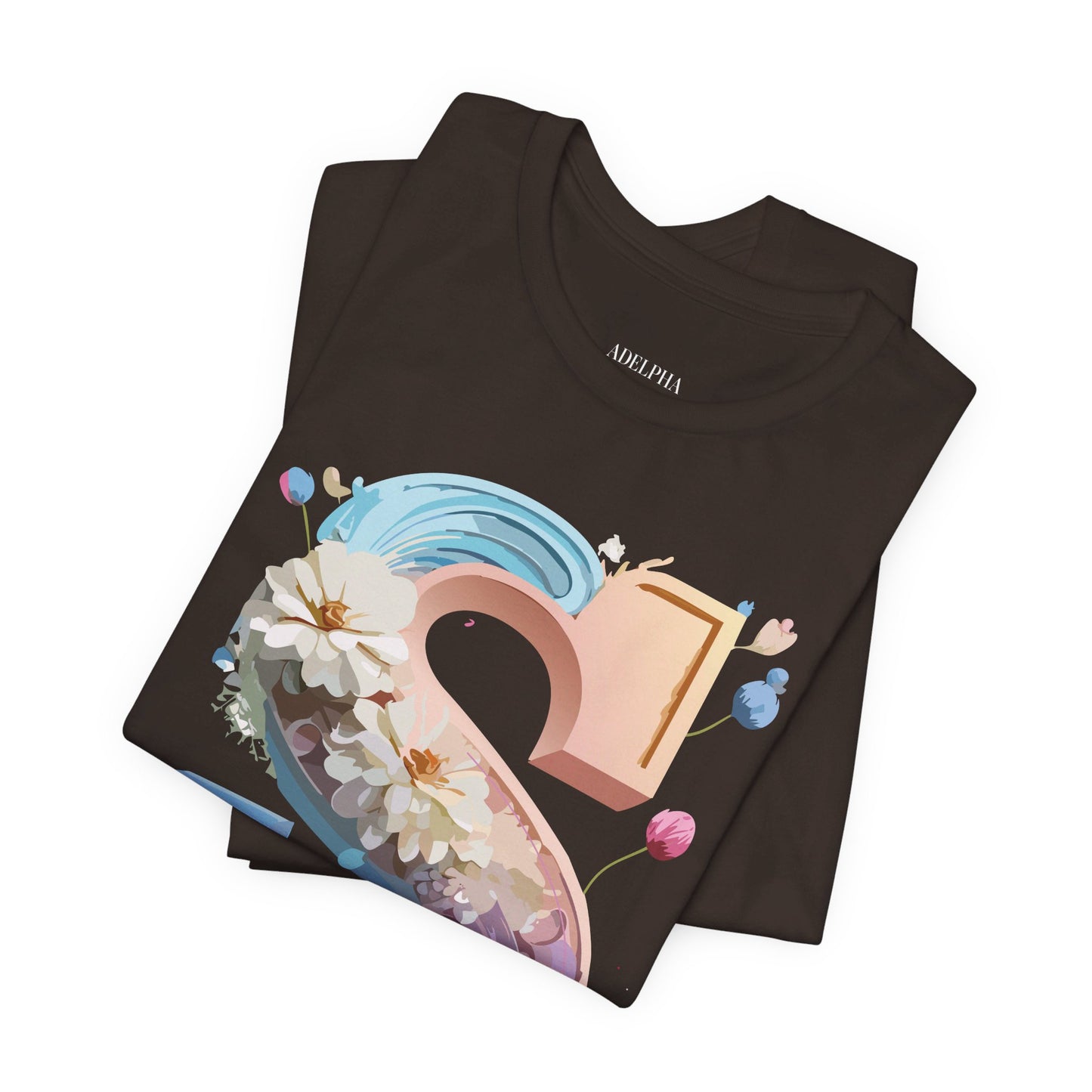 Natural Cotton Tee Shirt - Letters Collection - S Printify