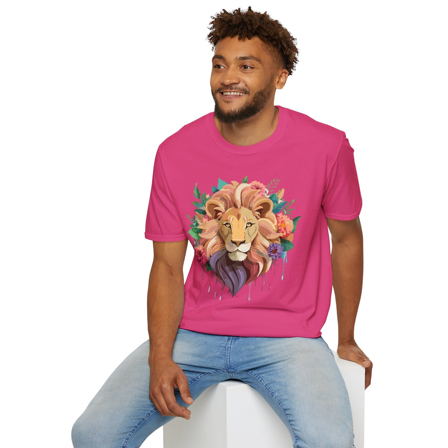 Lion Shirt, Shirt with Lion, Floral Lion Tee, Shirt with Animals