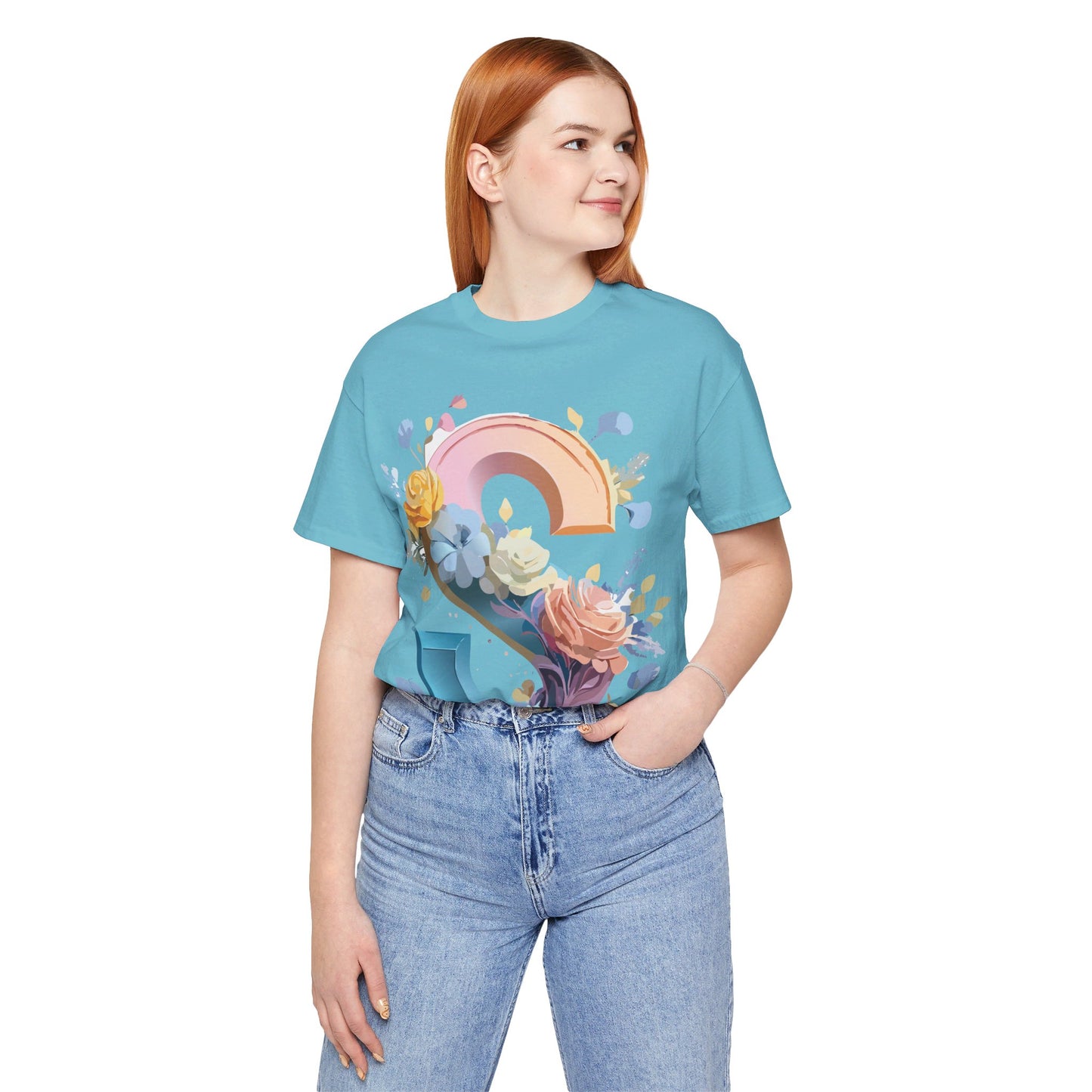 Natural Cotton Tee Shirt - Letters Collection - S Printify