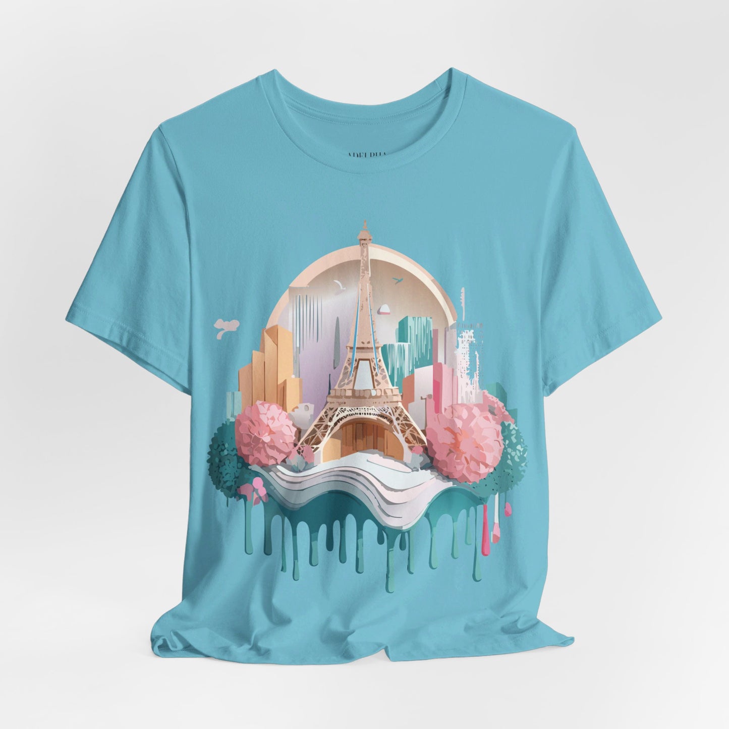 Natural Cotton Tee Shirt - Beautiful Places Collection - Paris Printify