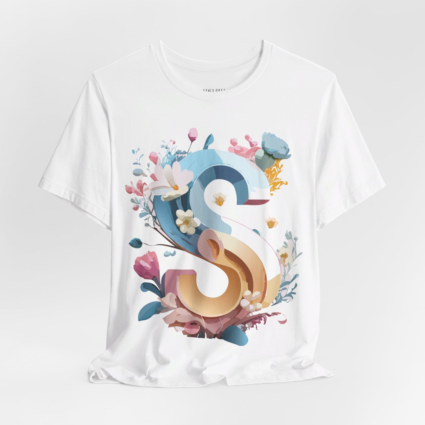 Natural Cotton Tee Shirt - Letters Collection - S Printify