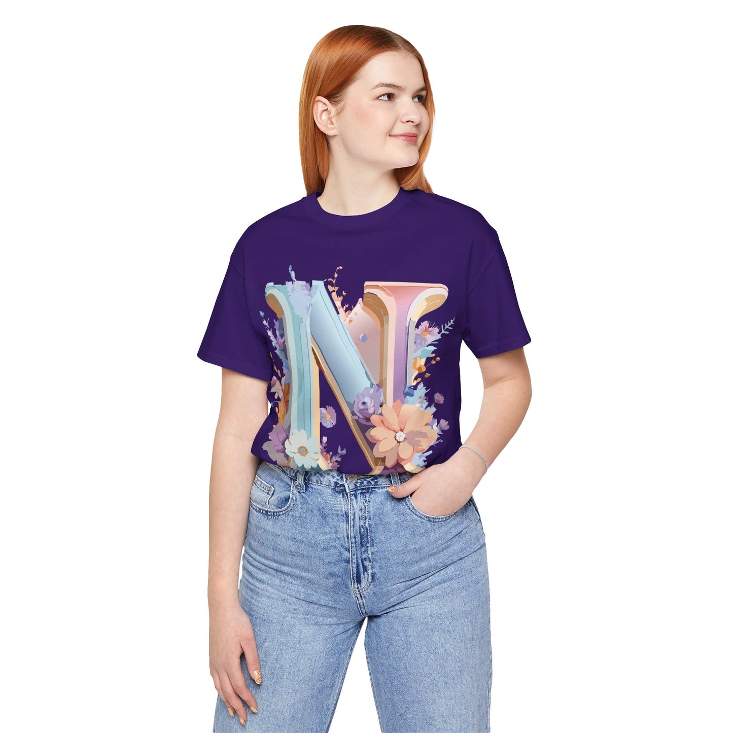 Natural Cotton Tee Shirt - Letters Collection - N Printify