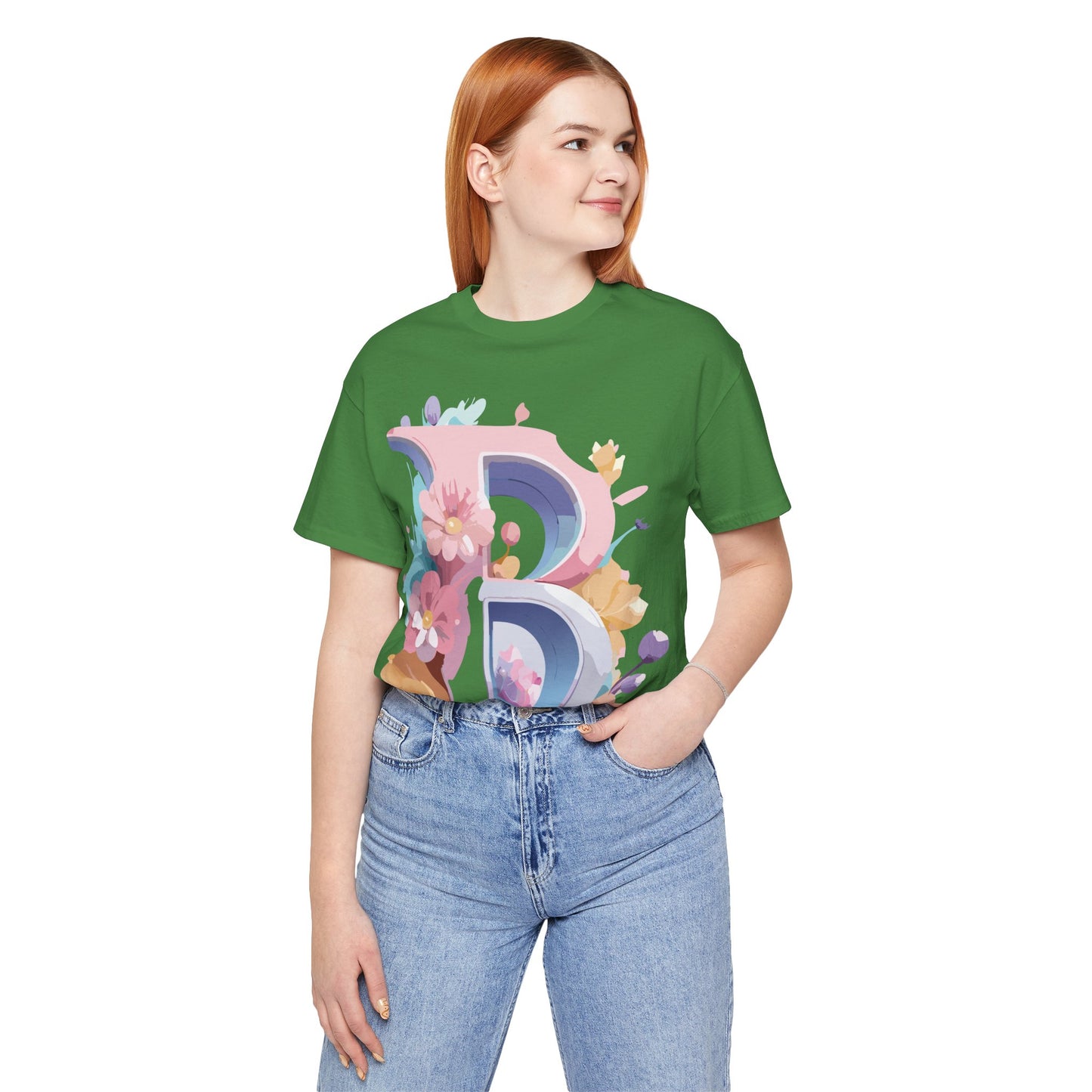 Natural Cotton Tee Shirt - Letters Collection - B Printify