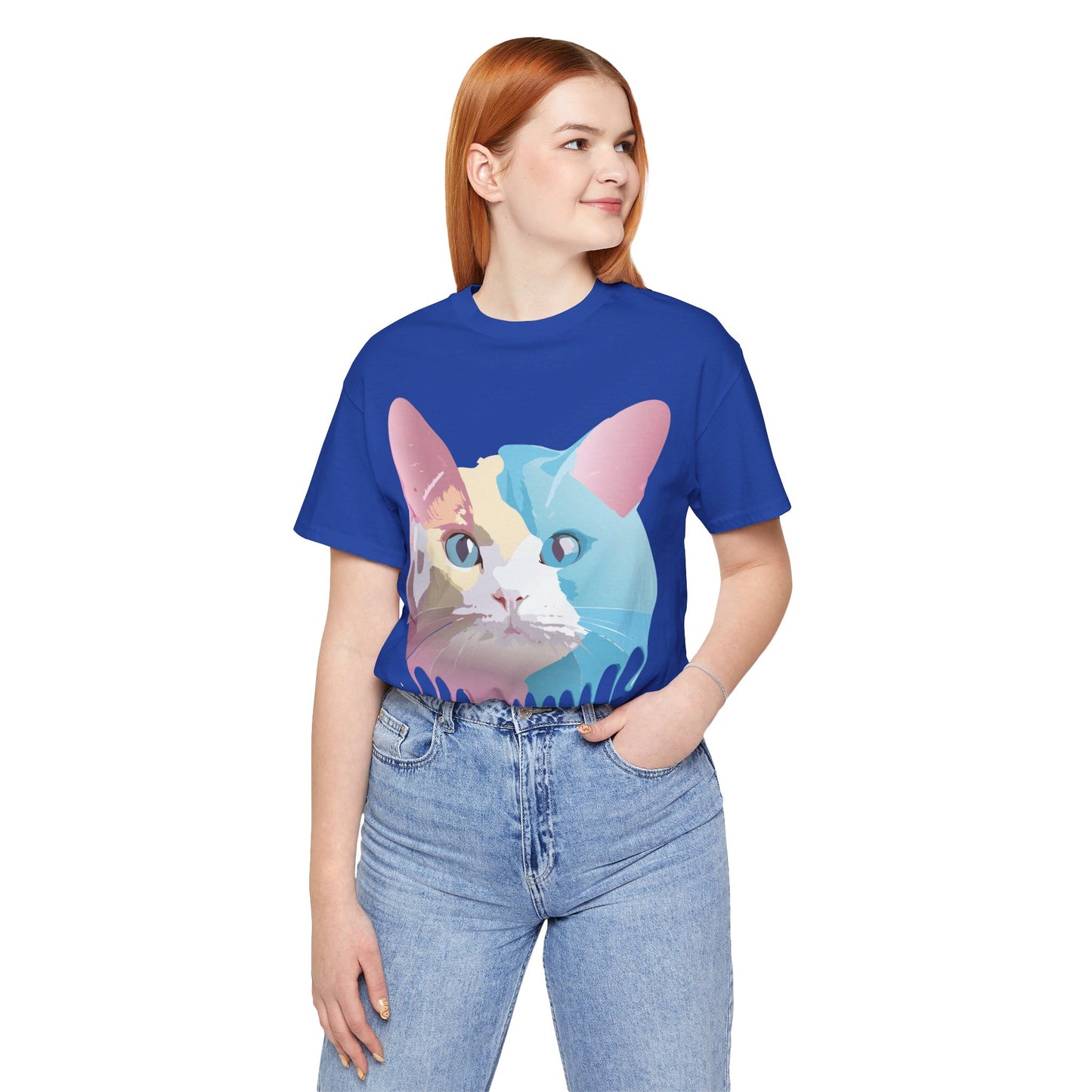 Natural Cotton Tee Shirt with Cat Printify
