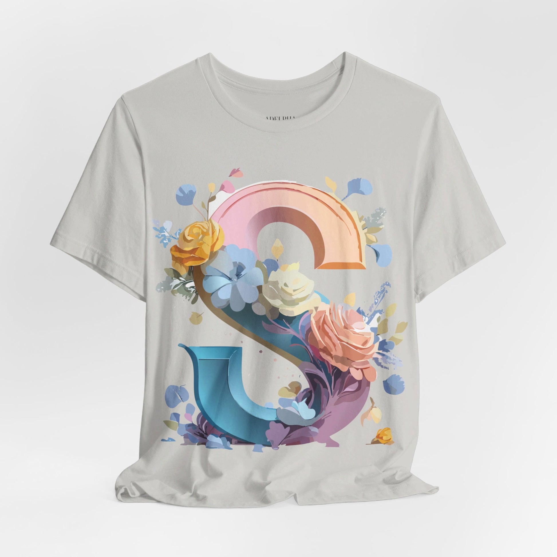 Natural Cotton Tee Shirt - Letters Collection - S Printify