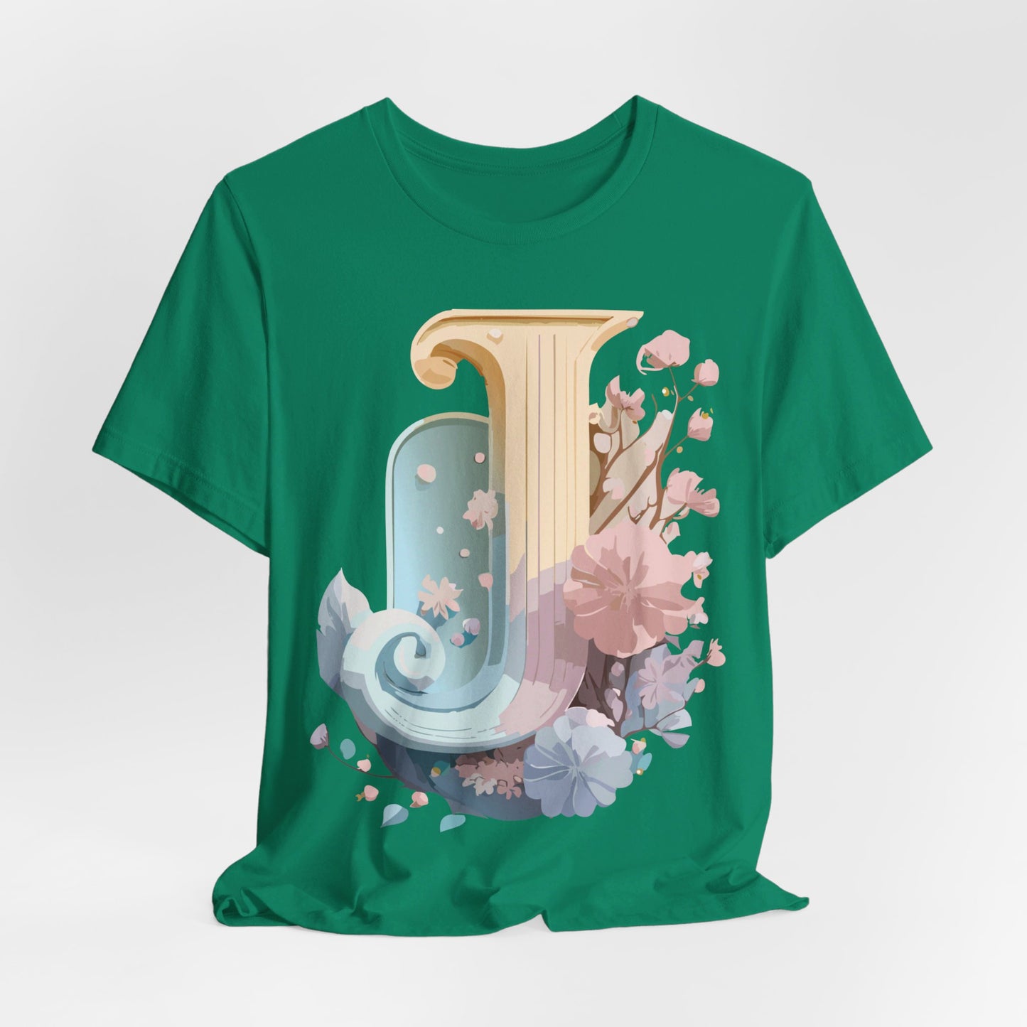 Natural Cotton Tee Shirt - Letters Collection - J Printify