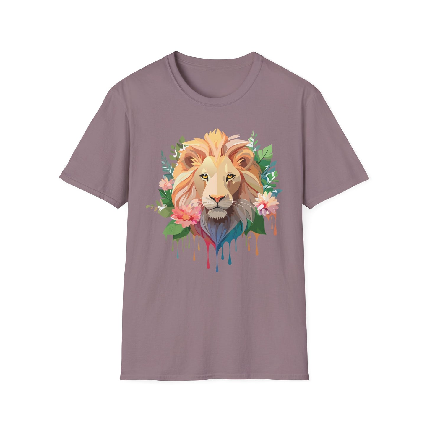 Lion Shirt, Shirt with Lion, Floral Lion Tee, Shirt with Animals