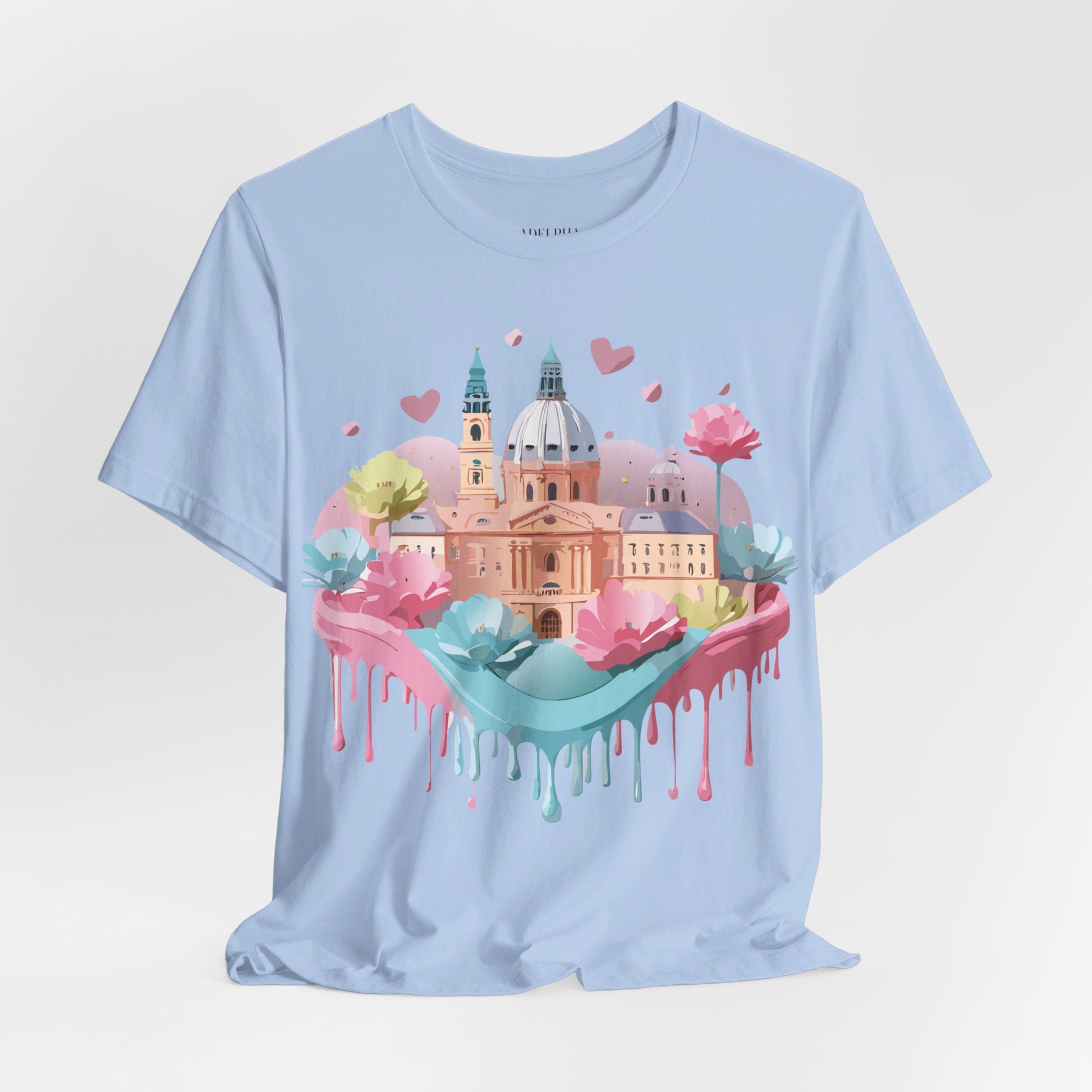 Natural Cotton Tee Shirt - Beautiful Places Collection - Prague Printify