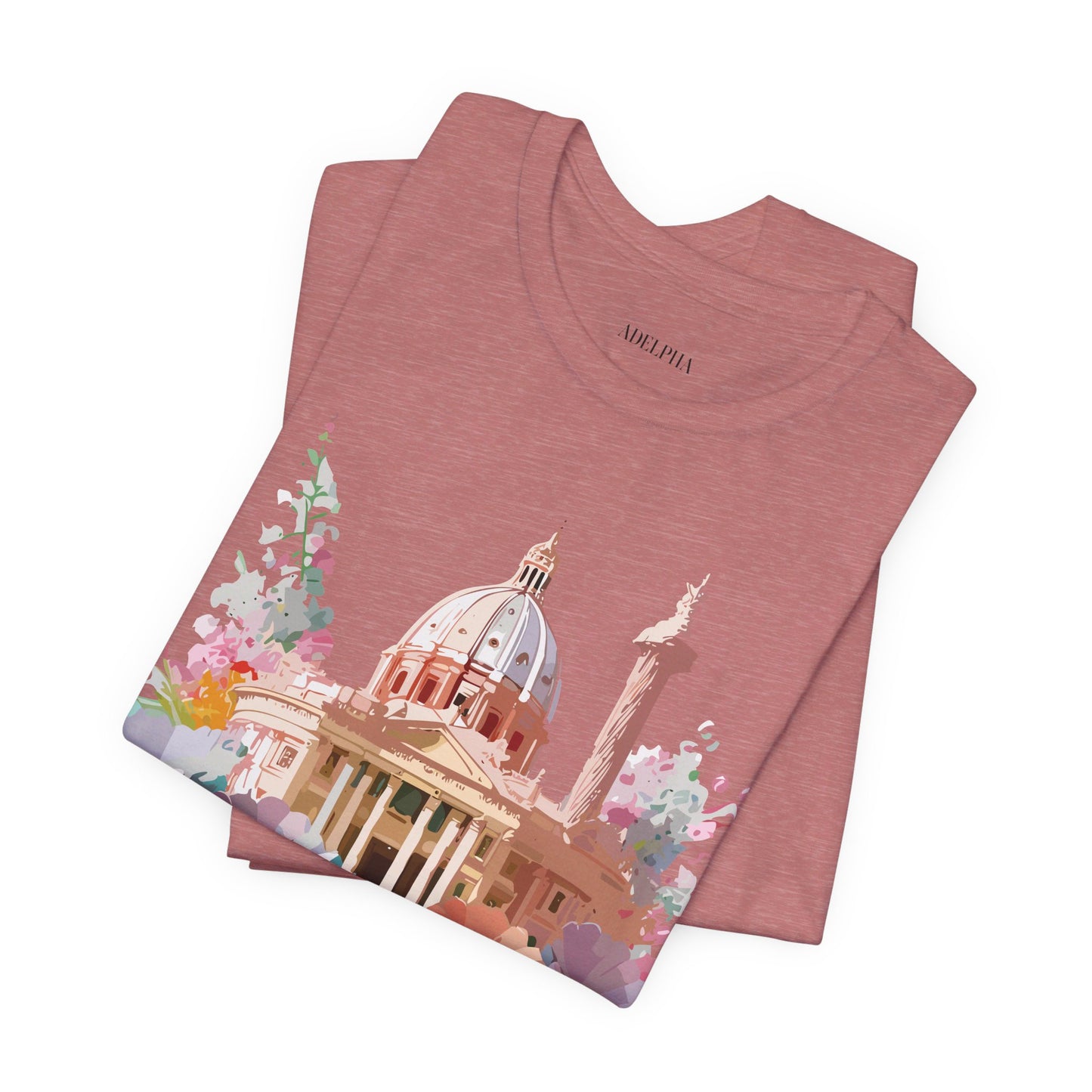 Natural Cotton Tee Shirt - Beautiful Places Collection - Rome Printify