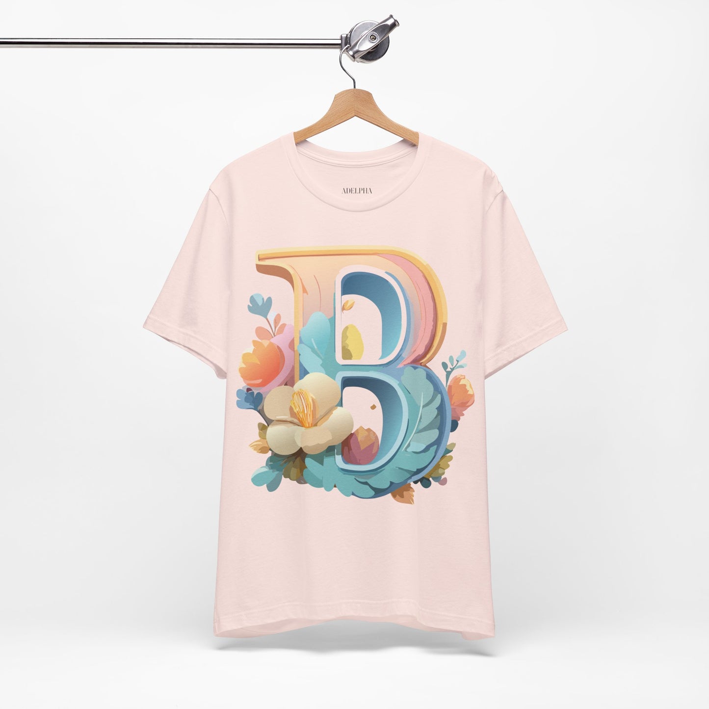 Natural Cotton Tee Shirt - Letters Collection - B Printify