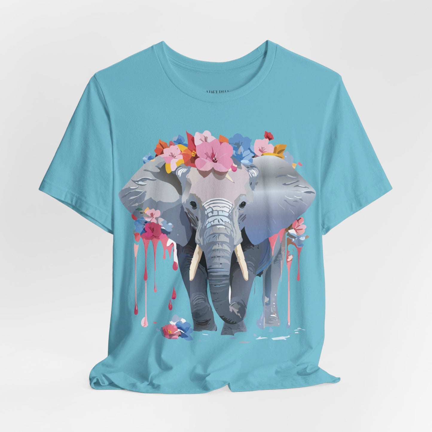 Natural Cotton Tee Shirt with Elephant Printify