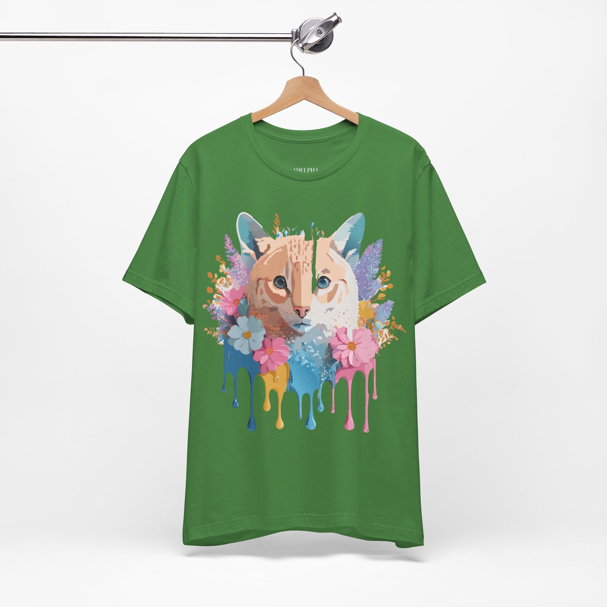 Natural Cotton Tee Shirt with Cat Printify