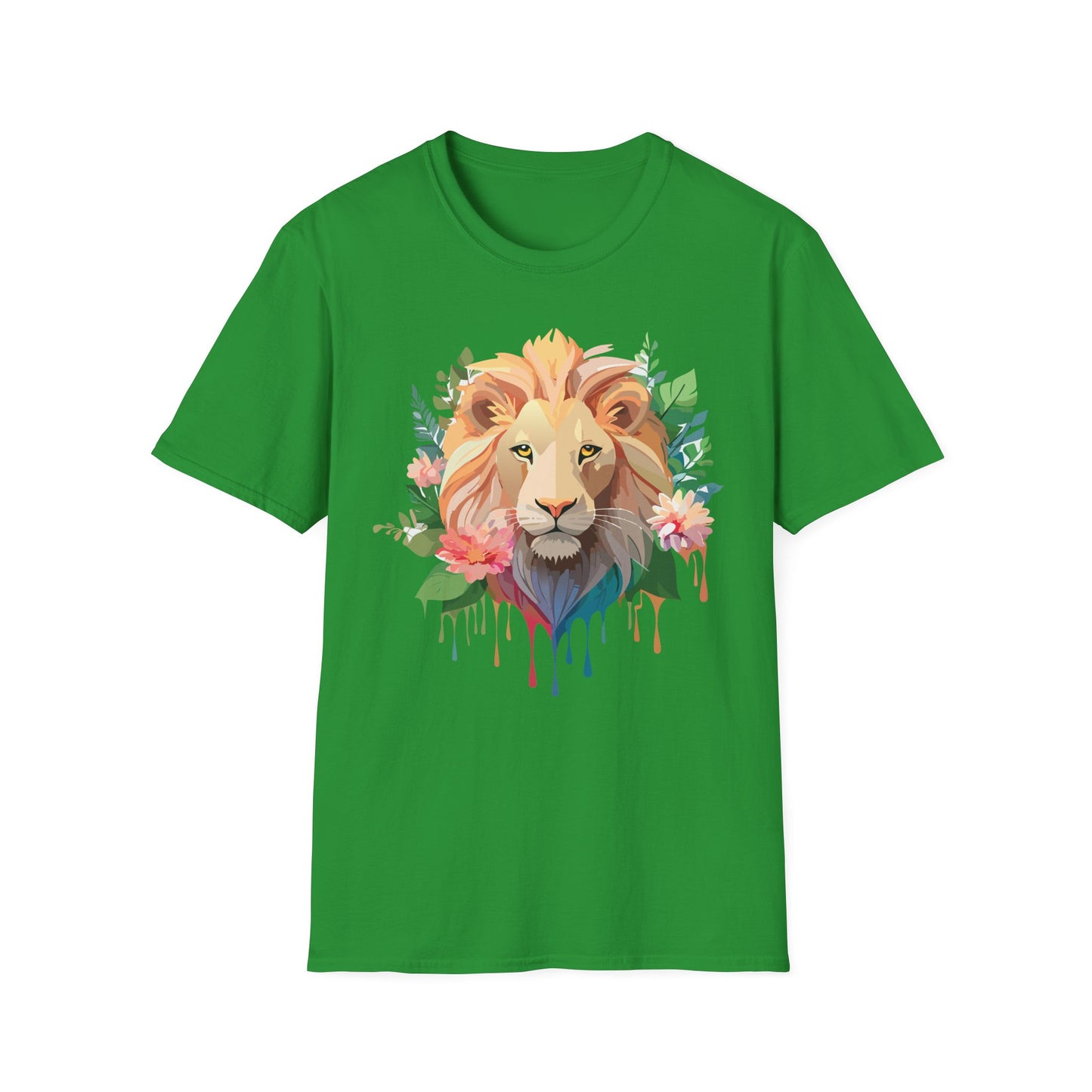 Lion Shirt, Shirt with Lion, Floral Lion Tee, Shirt with Animals