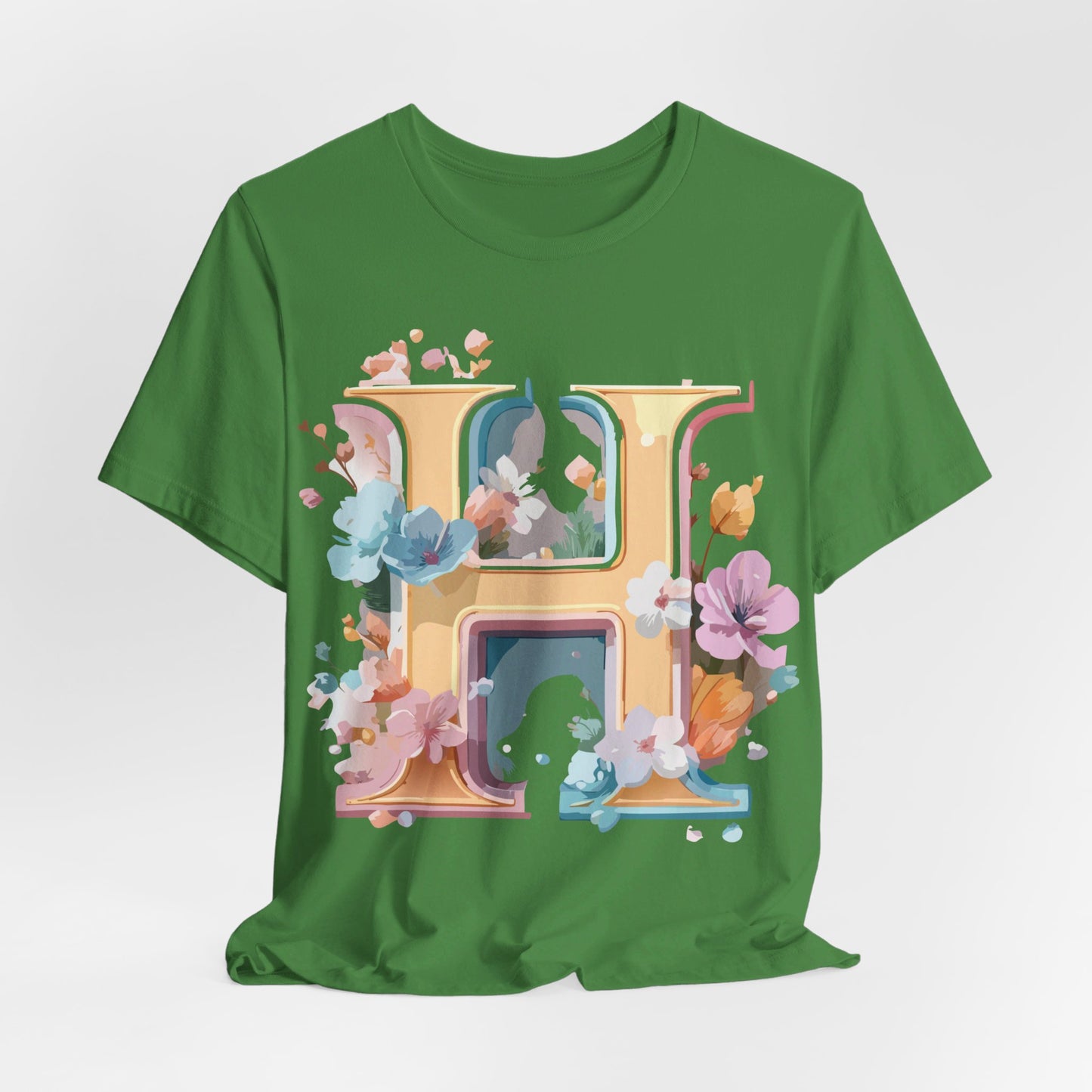 Natural Cotton Tee Shirt - Letters Collection - H Printify
