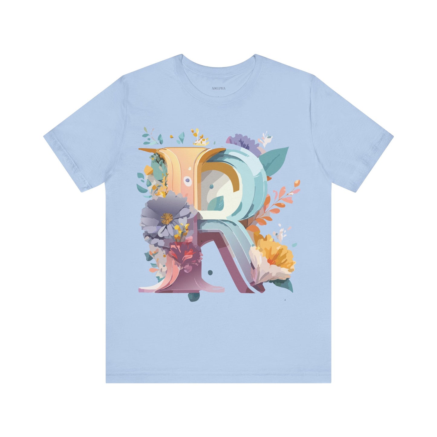 Natural Cotton Tee Shirt - Letters Collection - R Printify