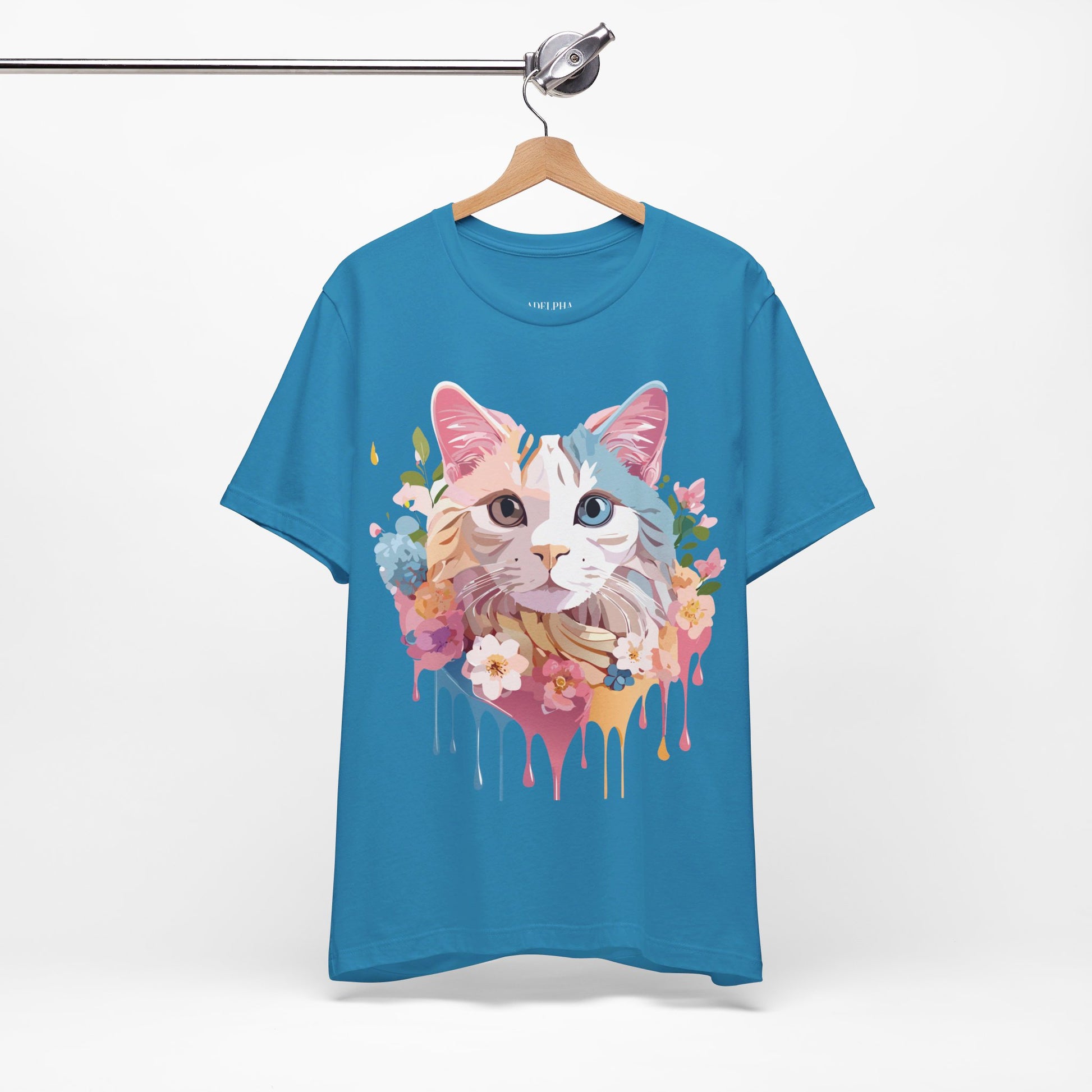 Natural Cotton Tee Shirt with Cat Printify