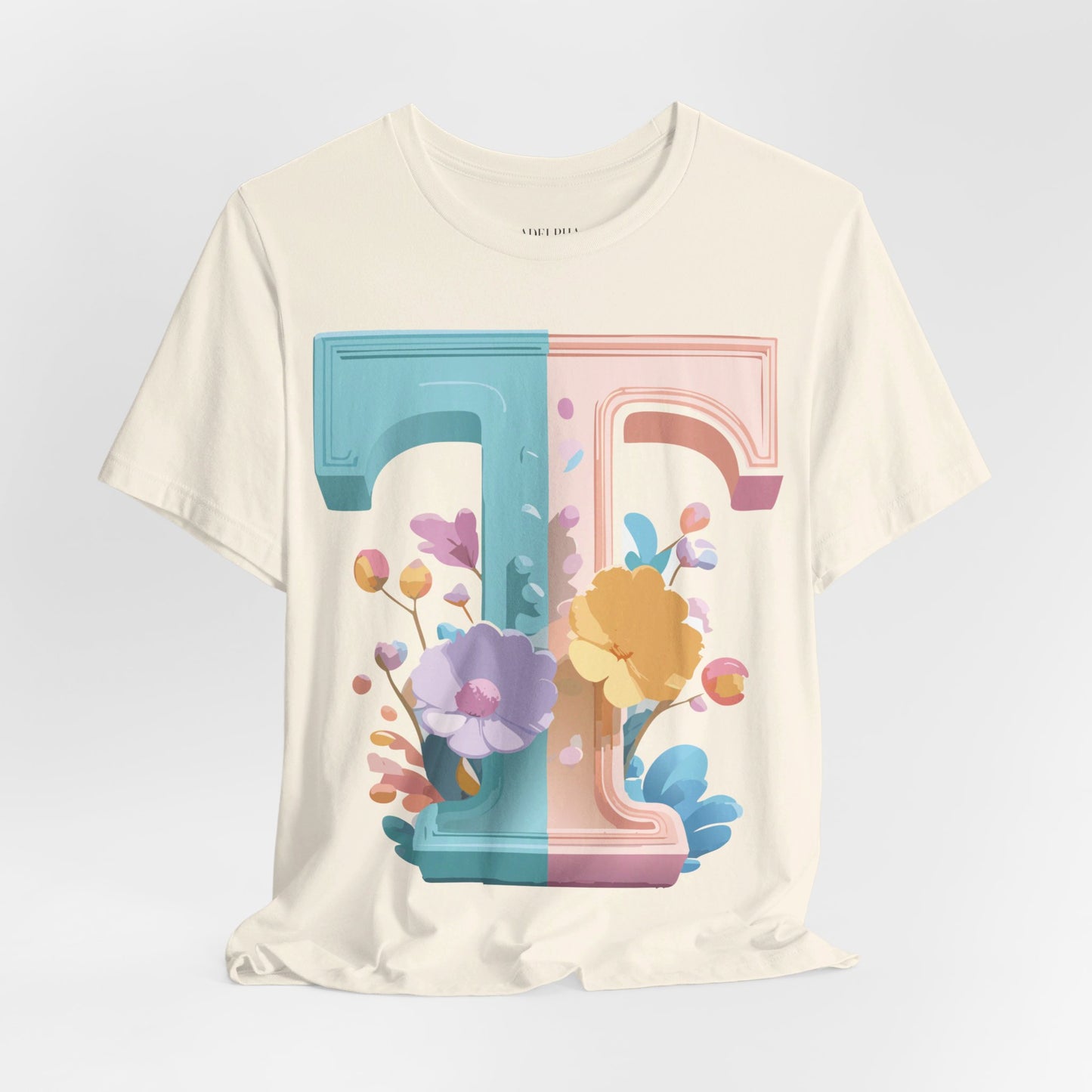 Natural Cotton Tee Shirt - Letters Collection - T Printify