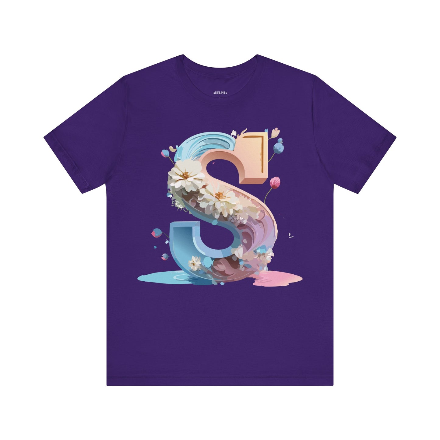 Natural Cotton Tee Shirt - Letters Collection - S Printify