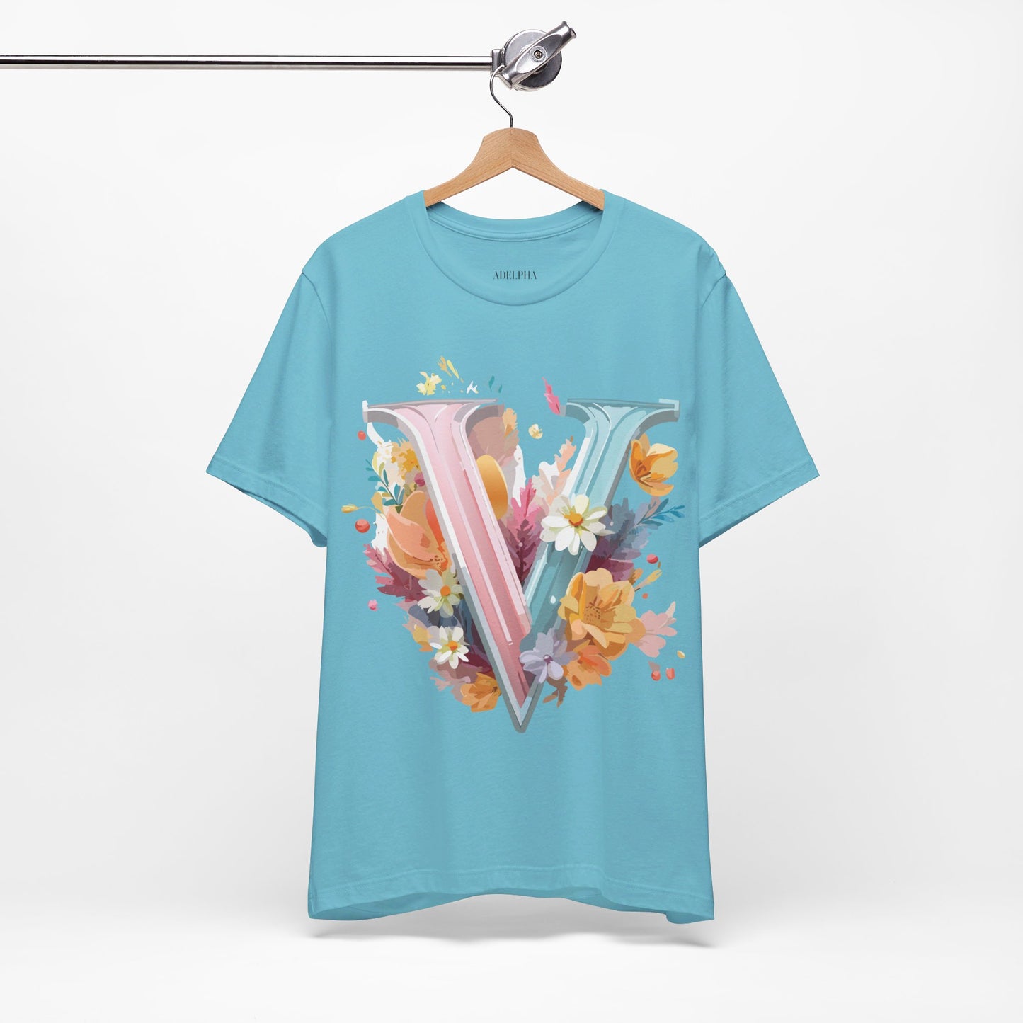 Natural Cotton Tee Shirt - Letters Collection - V Printify