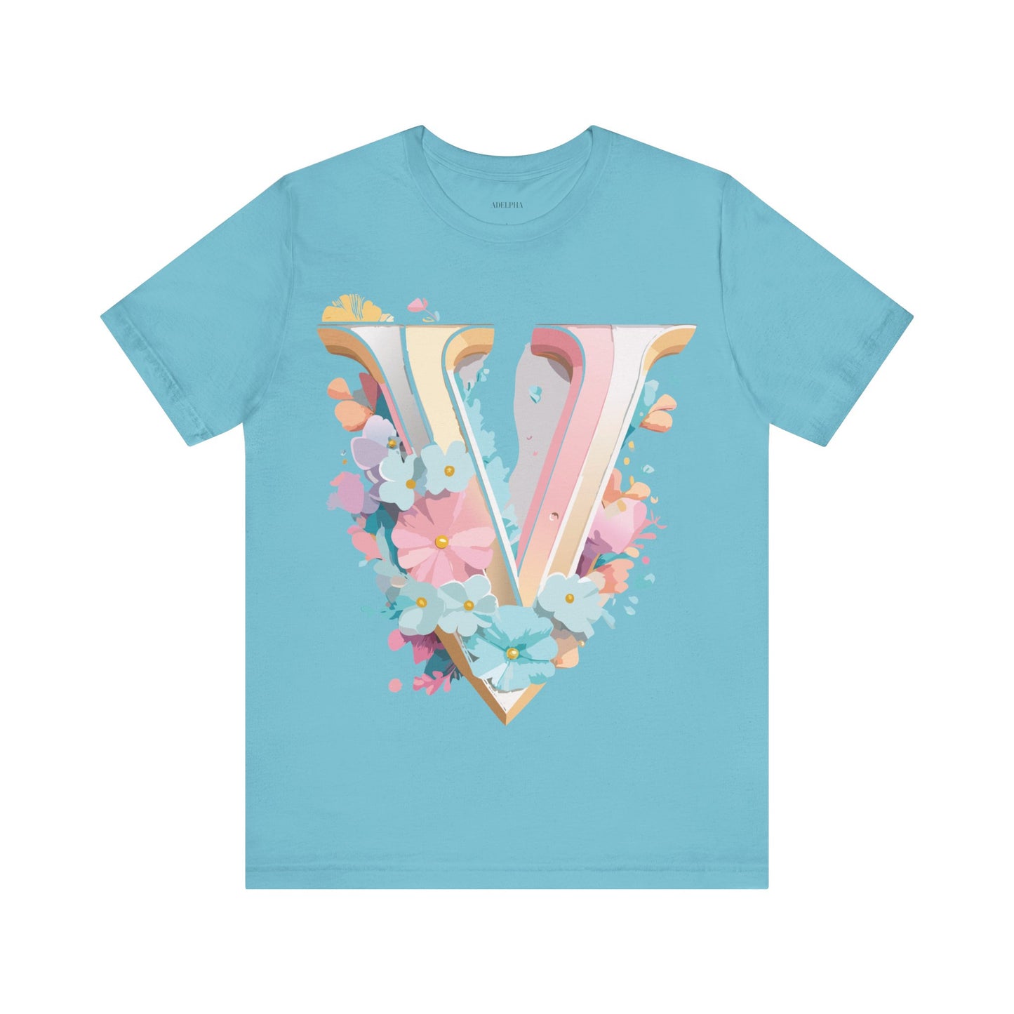 Natural Cotton Tee Shirt - Letters Collection - V Printify