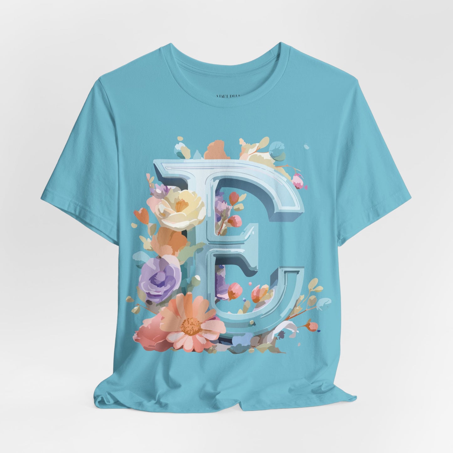 Natural Cotton Tee Shirt - Letters Collection - E Printify