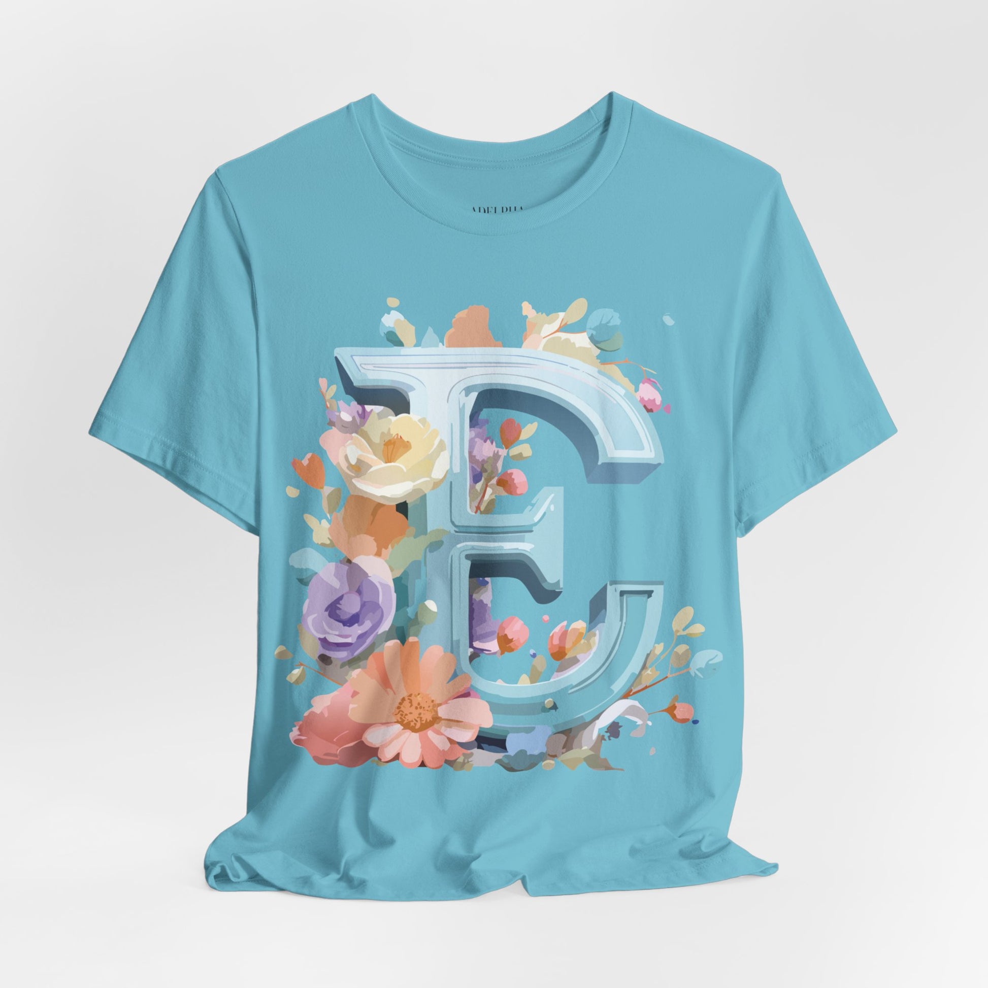 Natural Cotton Tee Shirt - Letters Collection - E Printify