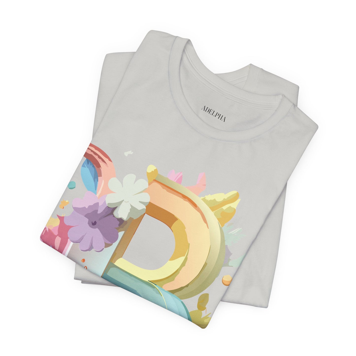 Natural Cotton Tee Shirt - Letters Collection - B Printify