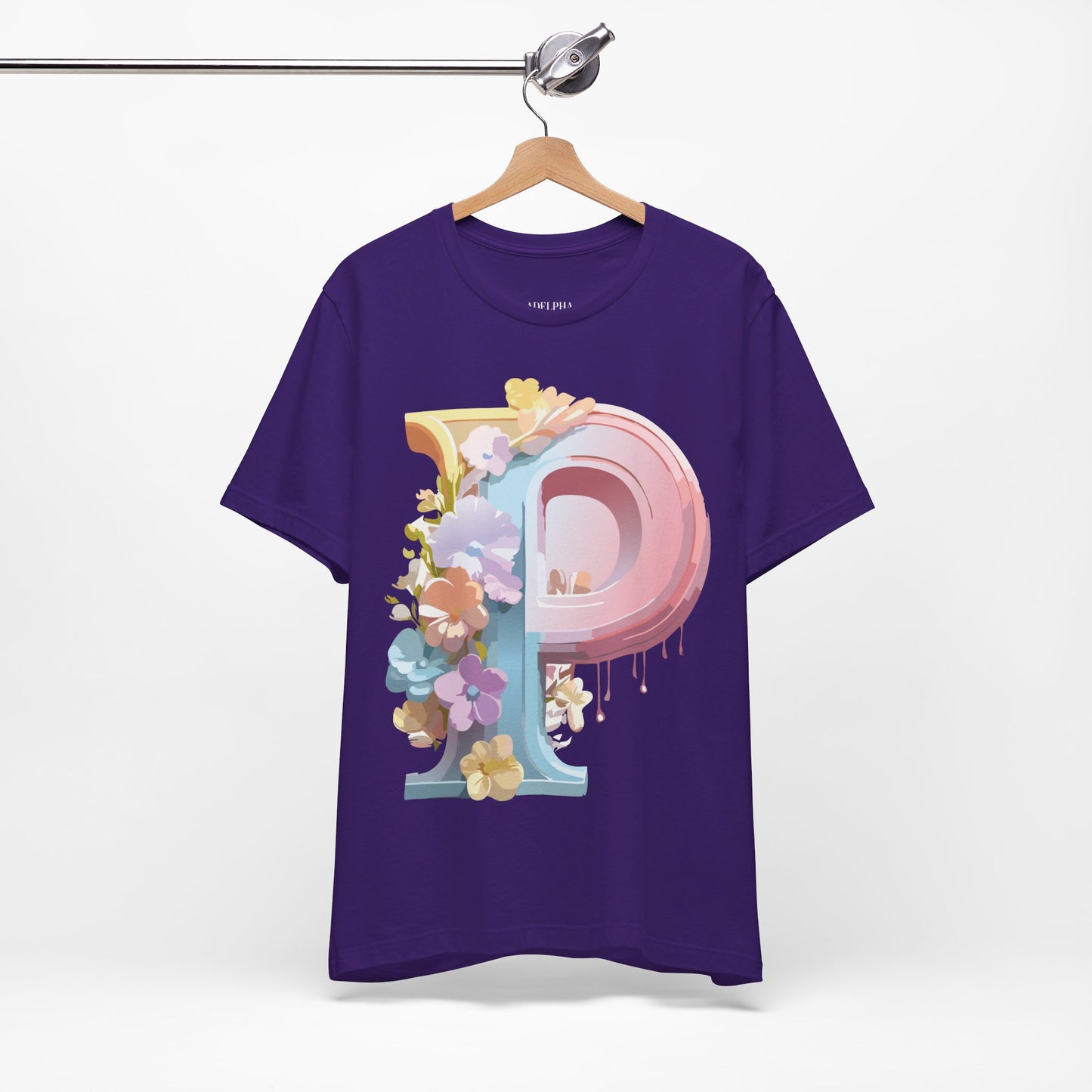 Natural Cotton Tee Shirt - Letters Collection - P Printify