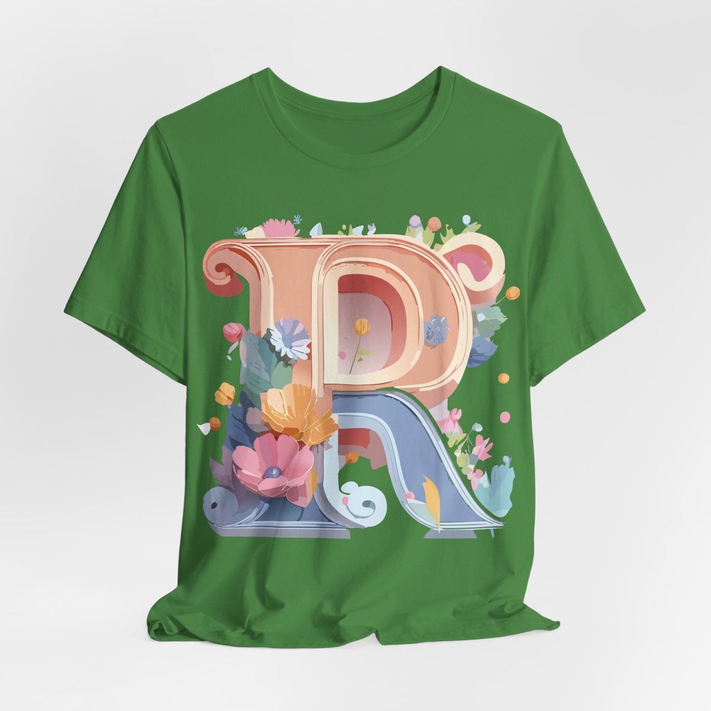 Natural Cotton Tee Shirt - Letters Collection - R Printify