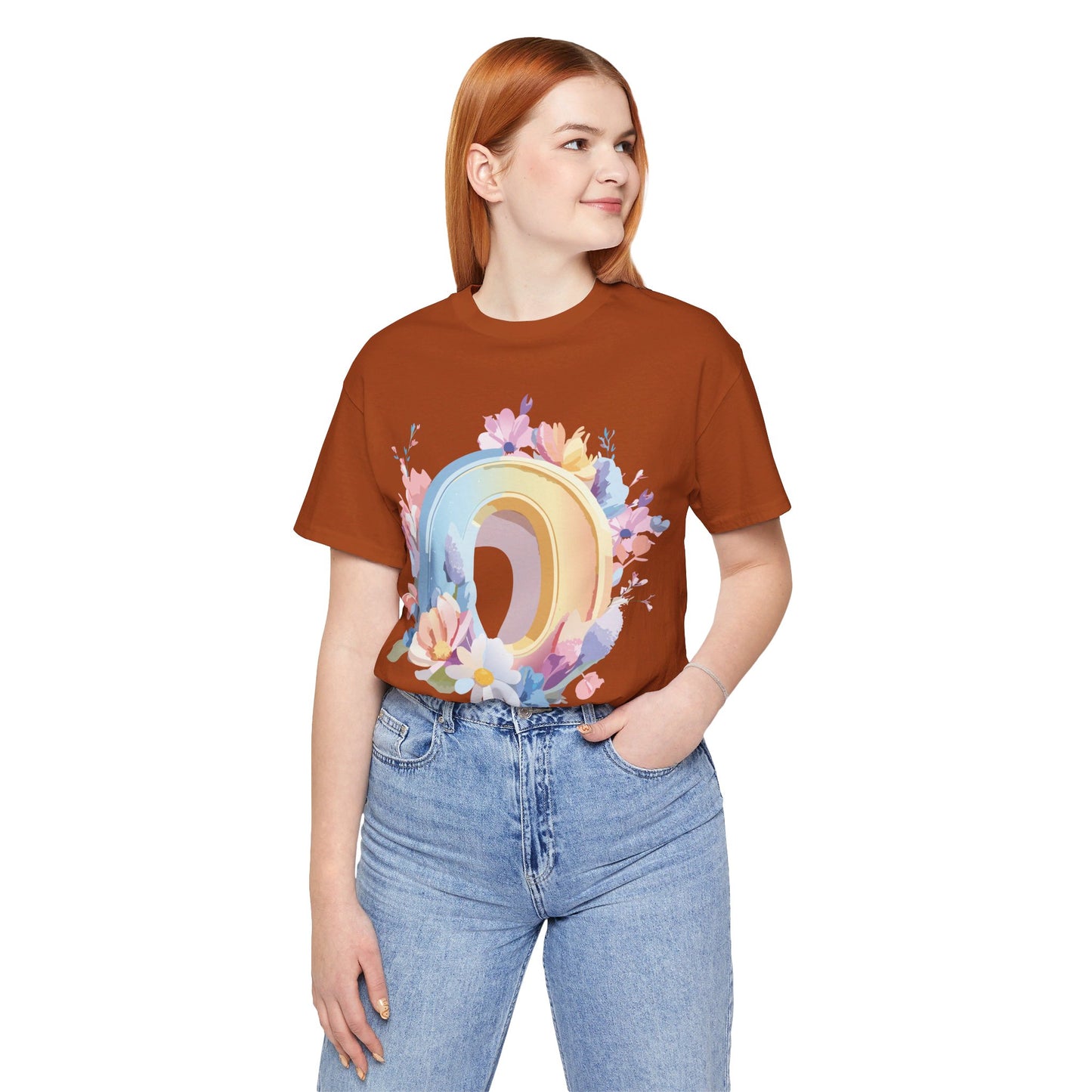 Natural Cotton Tee Shirt - Letters Collection - O Printify