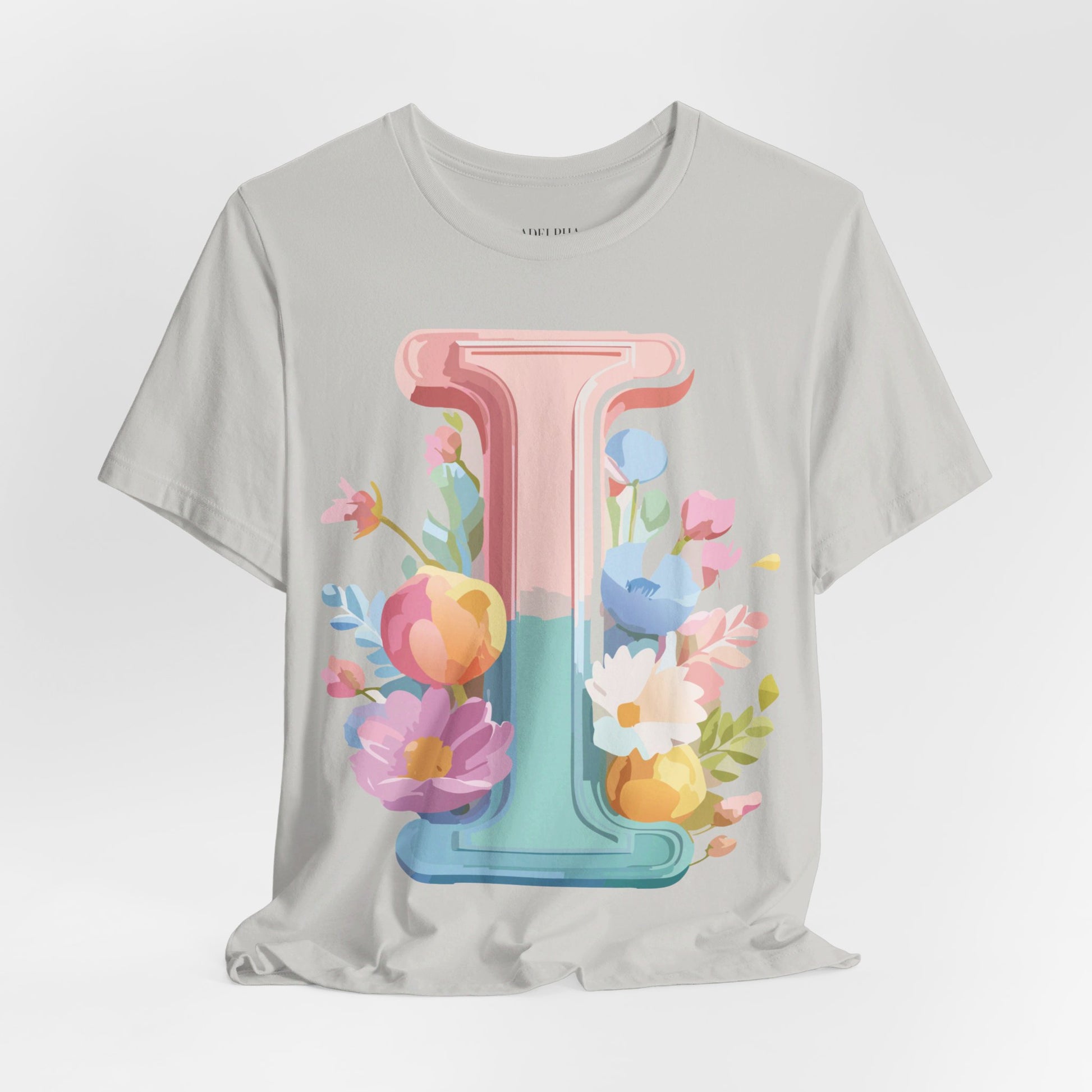 Natural Cotton Tee Shirt - Letters Collection - I Printify