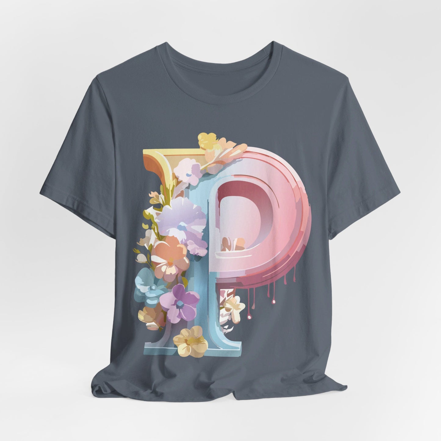 Natural Cotton Tee Shirt - Letters Collection - P Printify