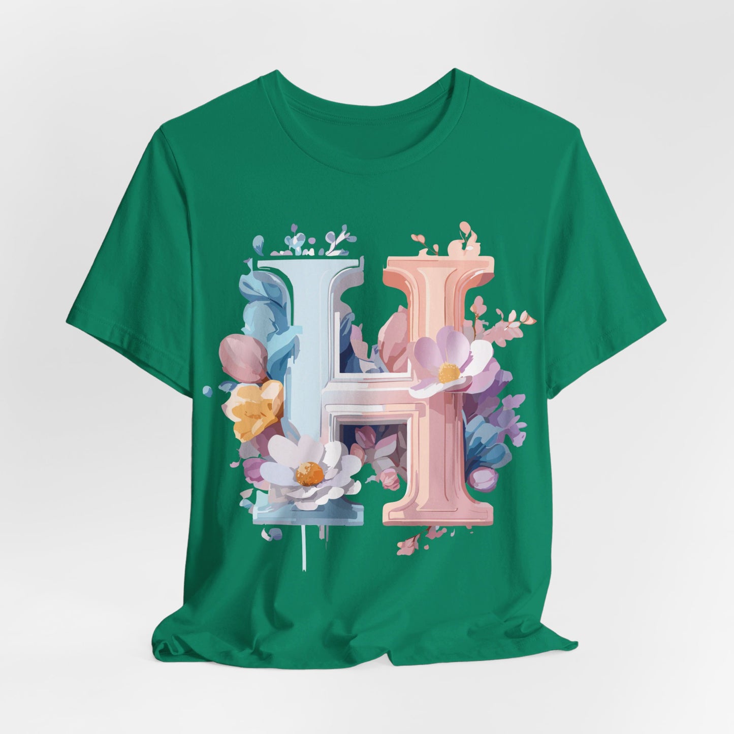 Natural Cotton Tee Shirt - Letters Collection - H Printify