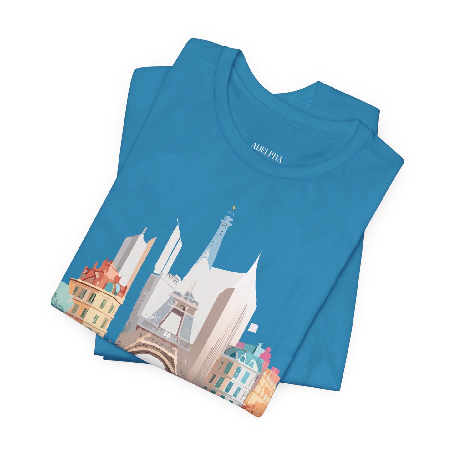 Natural Cotton Tee Shirt - Beautiful Places Collection - Paris Printify