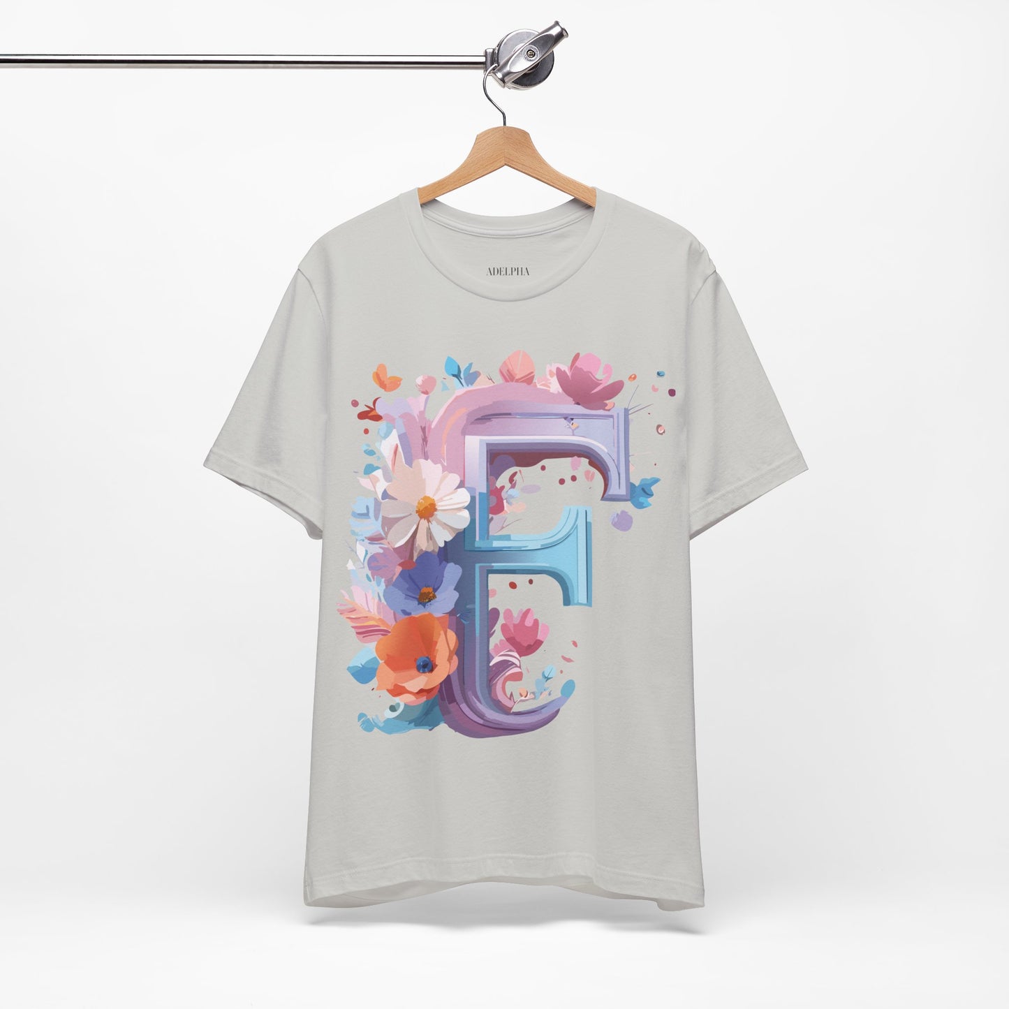 Natural Cotton Tee Shirt - Letters Collection - F Printify
