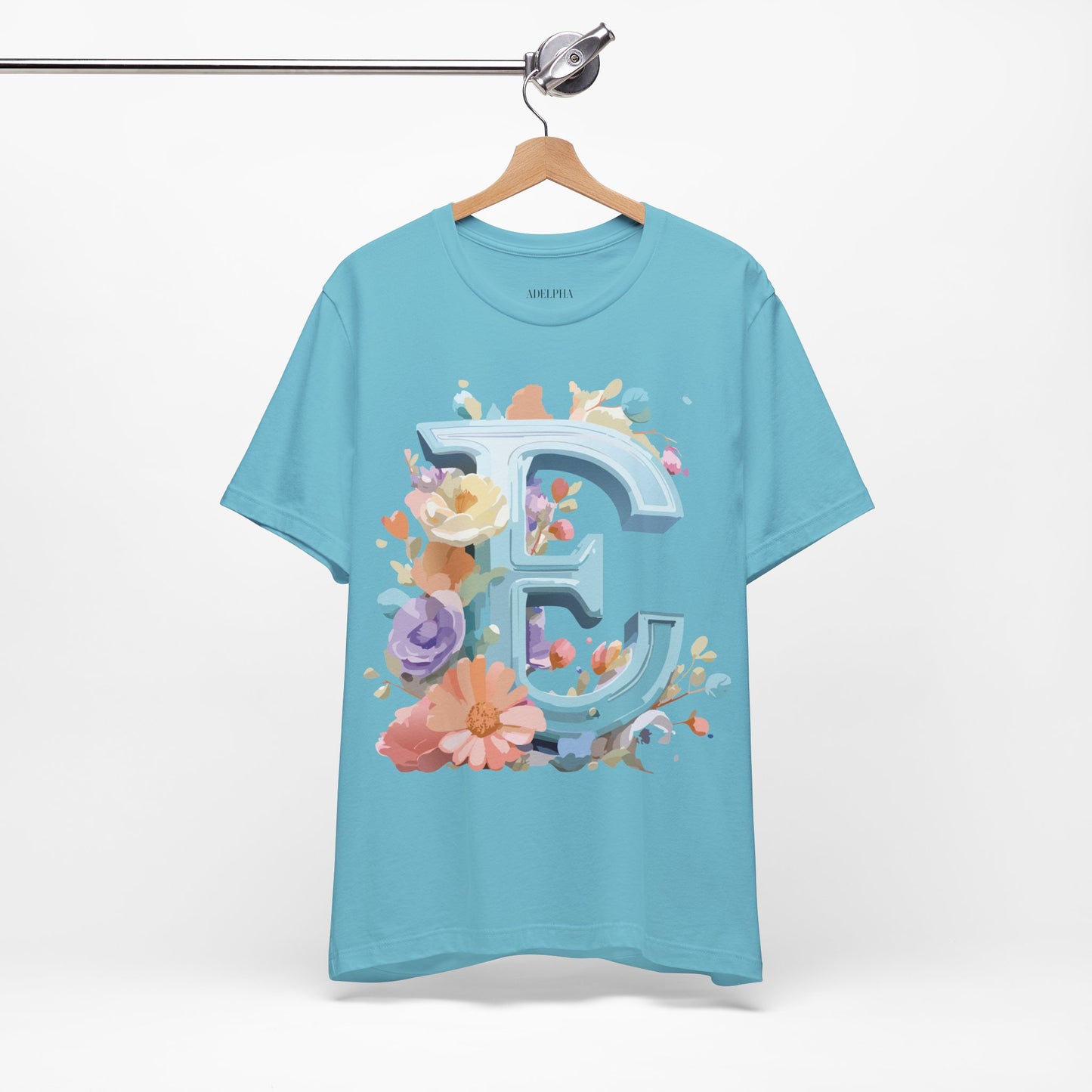 Natural Cotton Tee Shirt - Letters Collection - E Printify