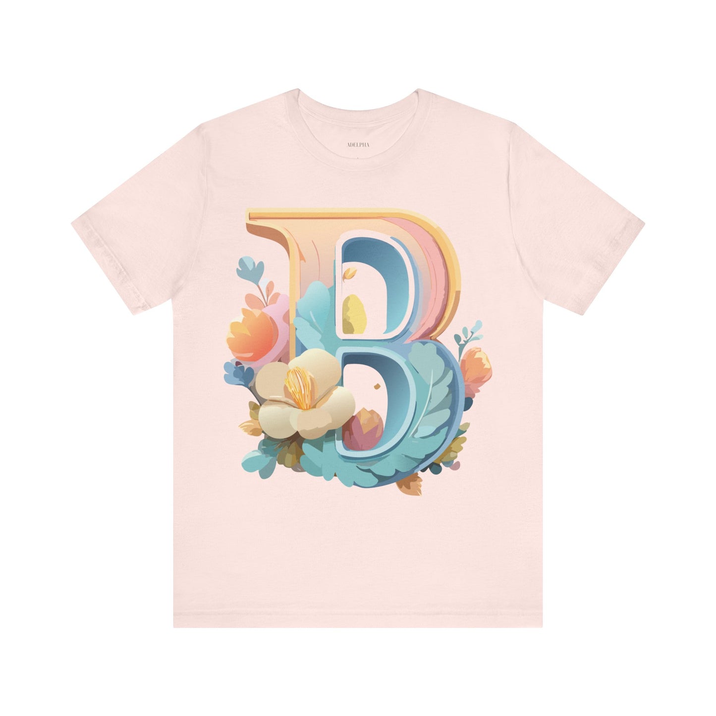 Natural Cotton Tee Shirt - Letters Collection - B Printify