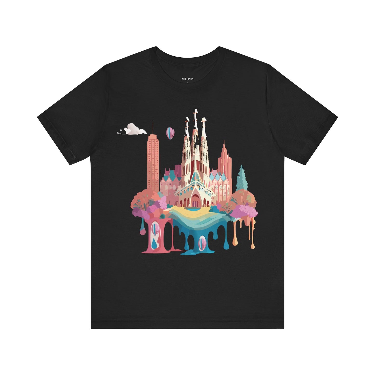 Natural Cotton Tee Shirt - Beautiful Places Collection - Barcelona Printify