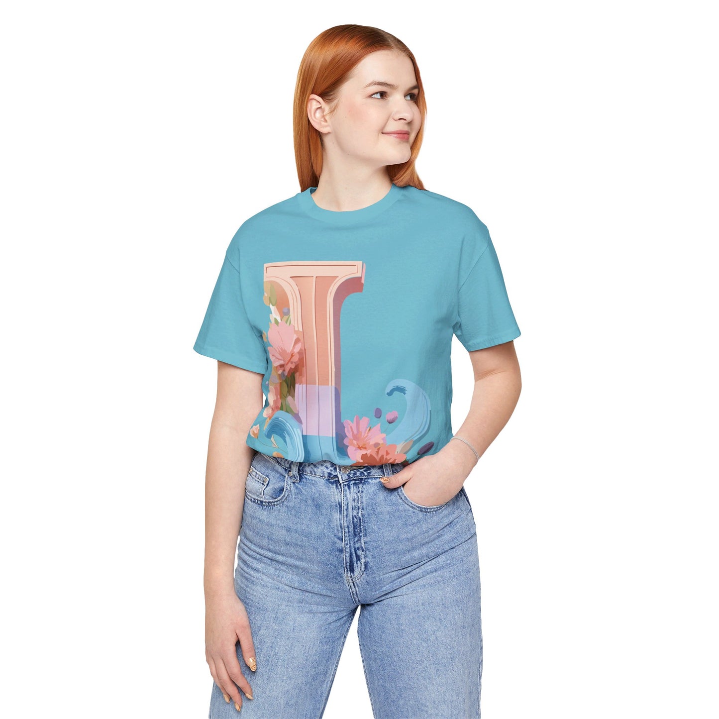 Natural Cotton Tee Shirt - Letters Collection - L Printify