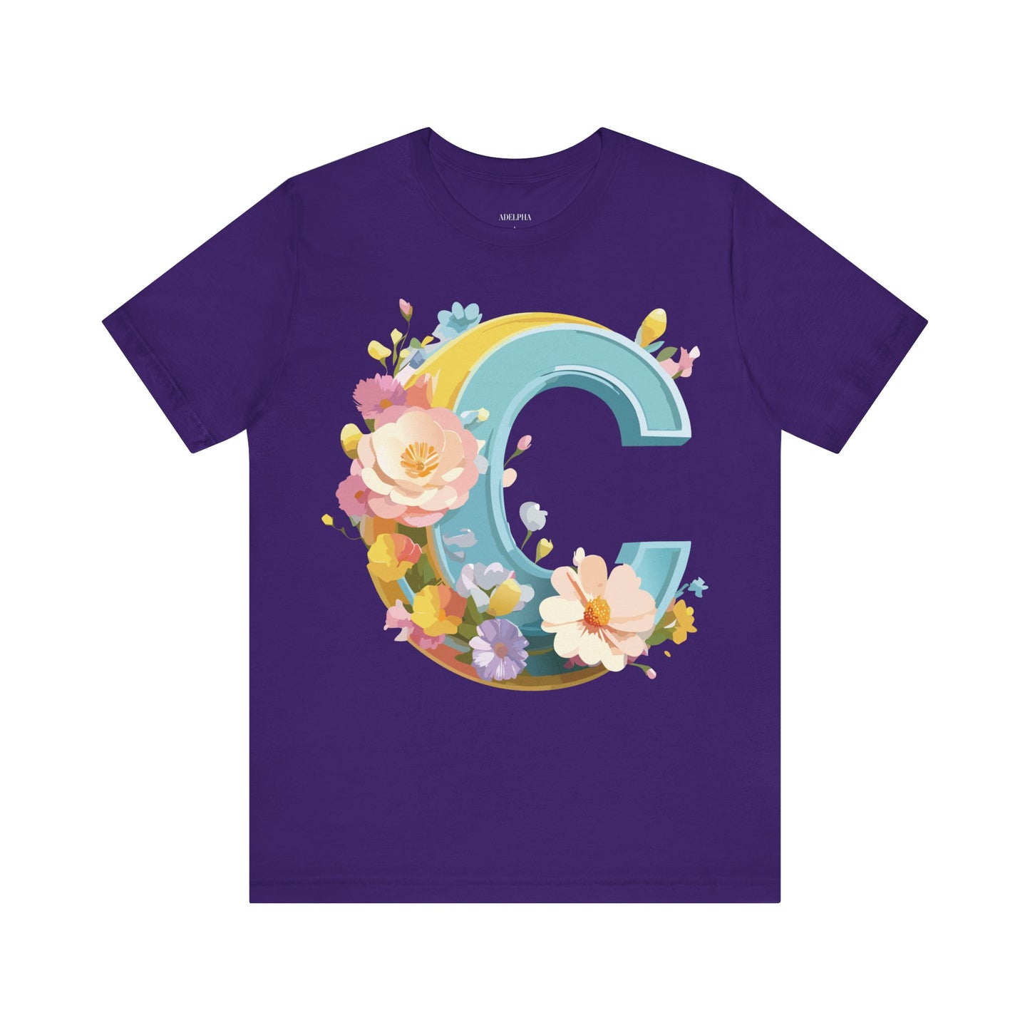 Natural Cotton Tee Shirt - Letters Collection - C Printify