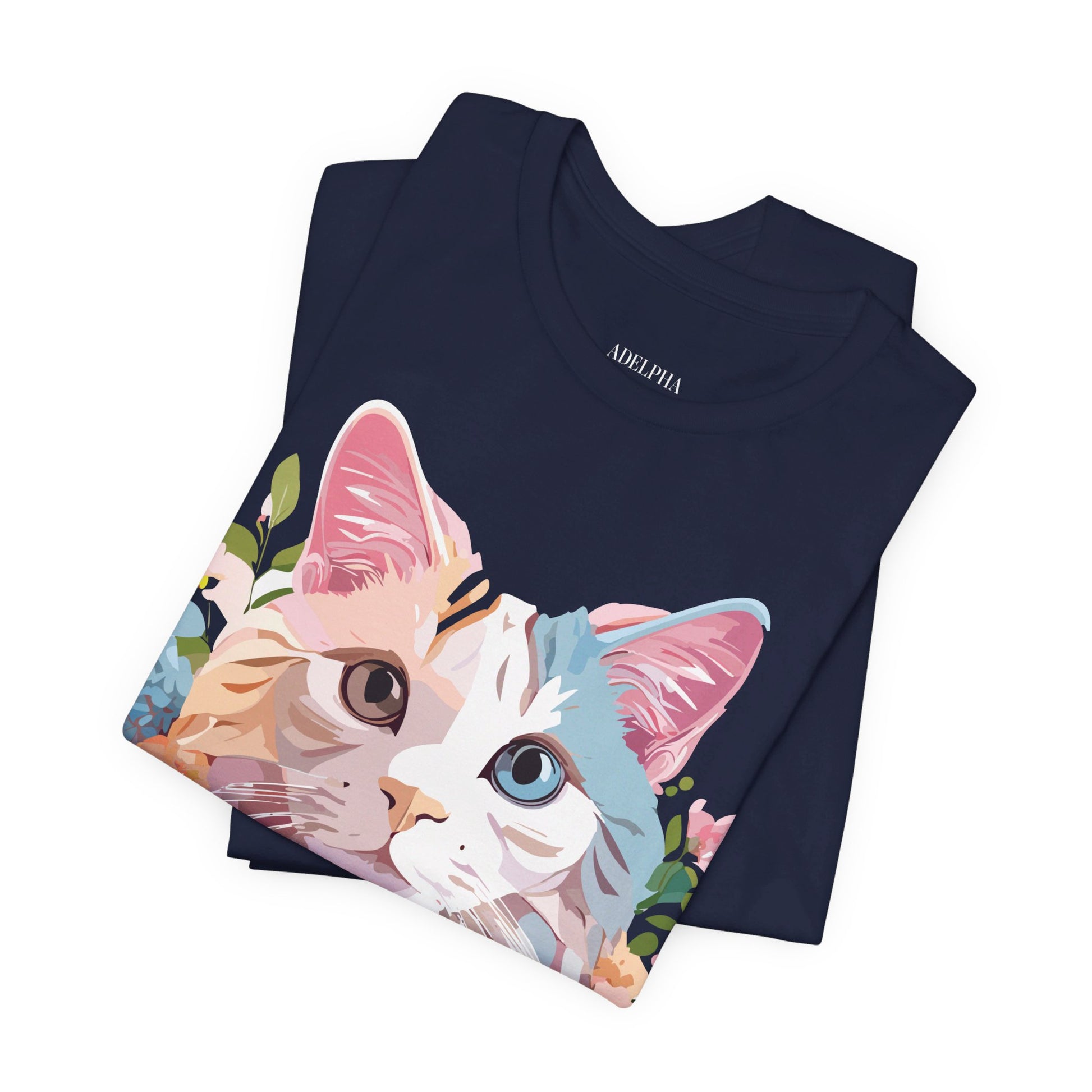 Natural Cotton Tee Shirt with Cat Printify