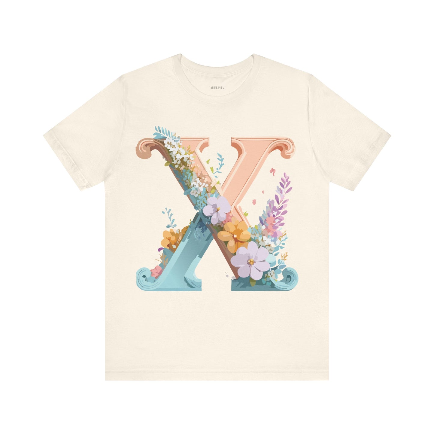 Natural Cotton Tee Shirt - Letters Collection - X Printify