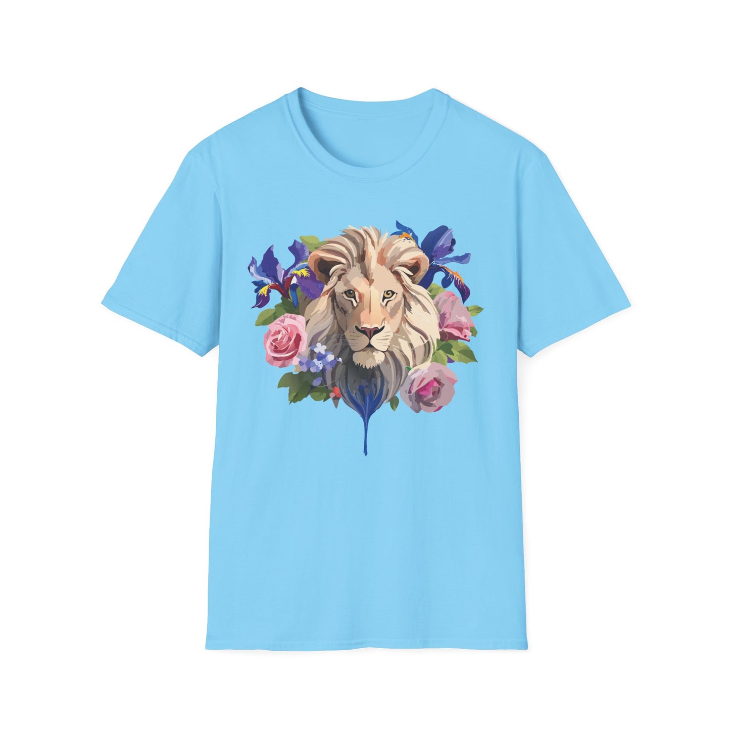 Lion Shirt, Shirt with Lion, Floral Lion Tee, Shirt with Animals