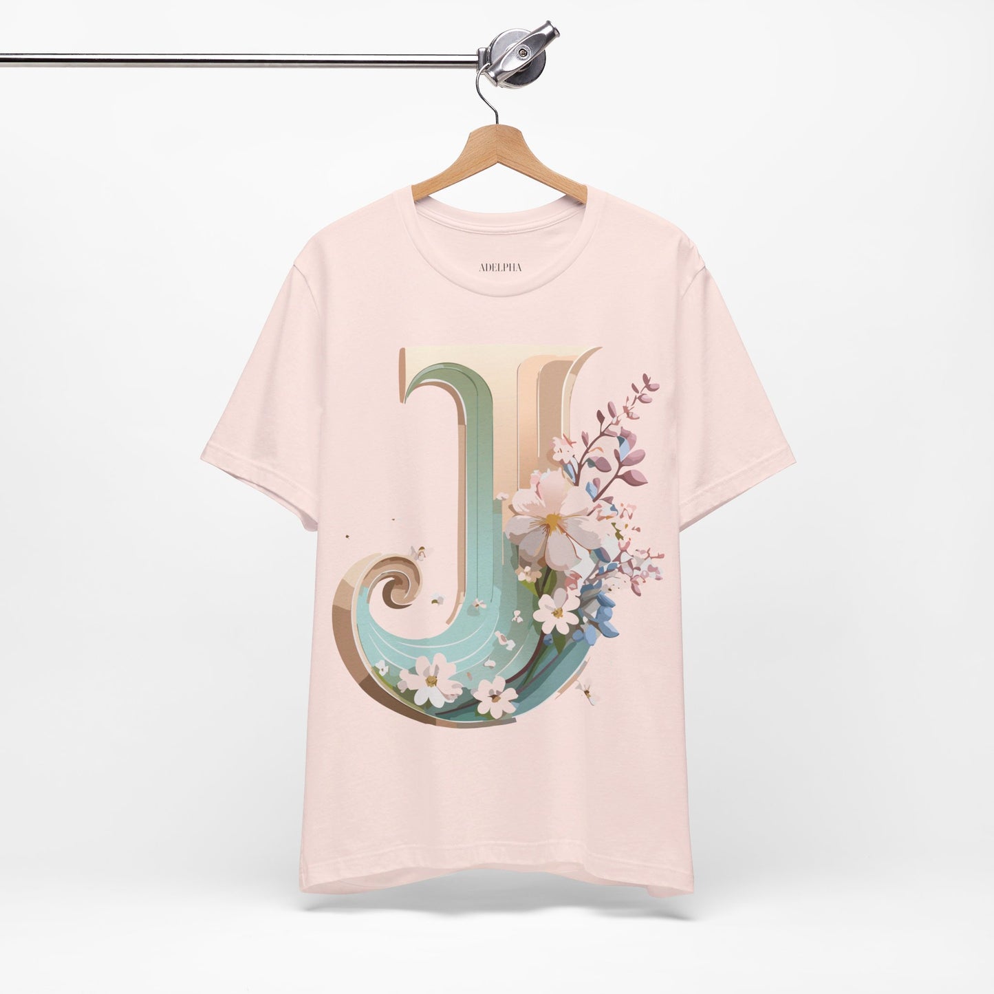 Natural Cotton Tee Shirt - Letters Collection - J Printify