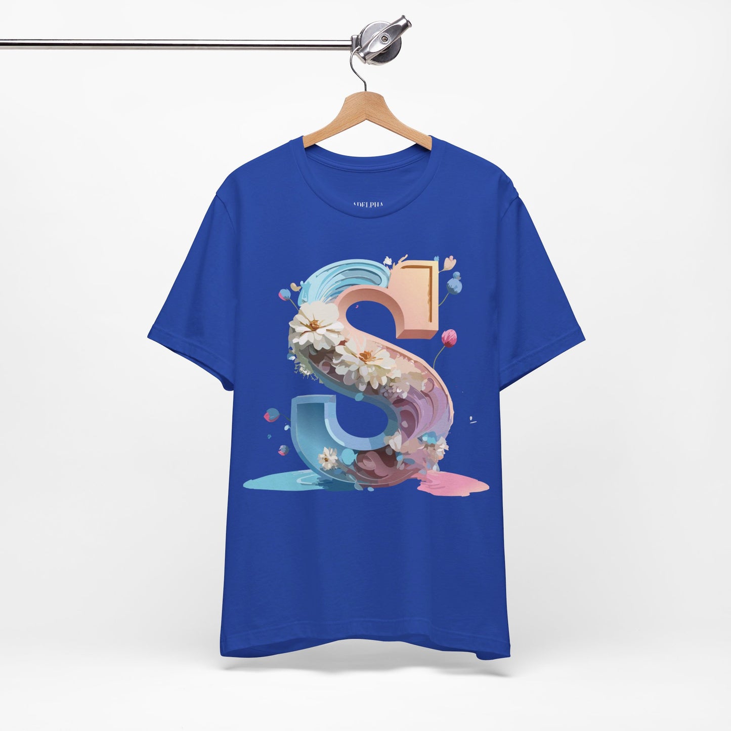 Natural Cotton Tee Shirt - Letters Collection - S Printify