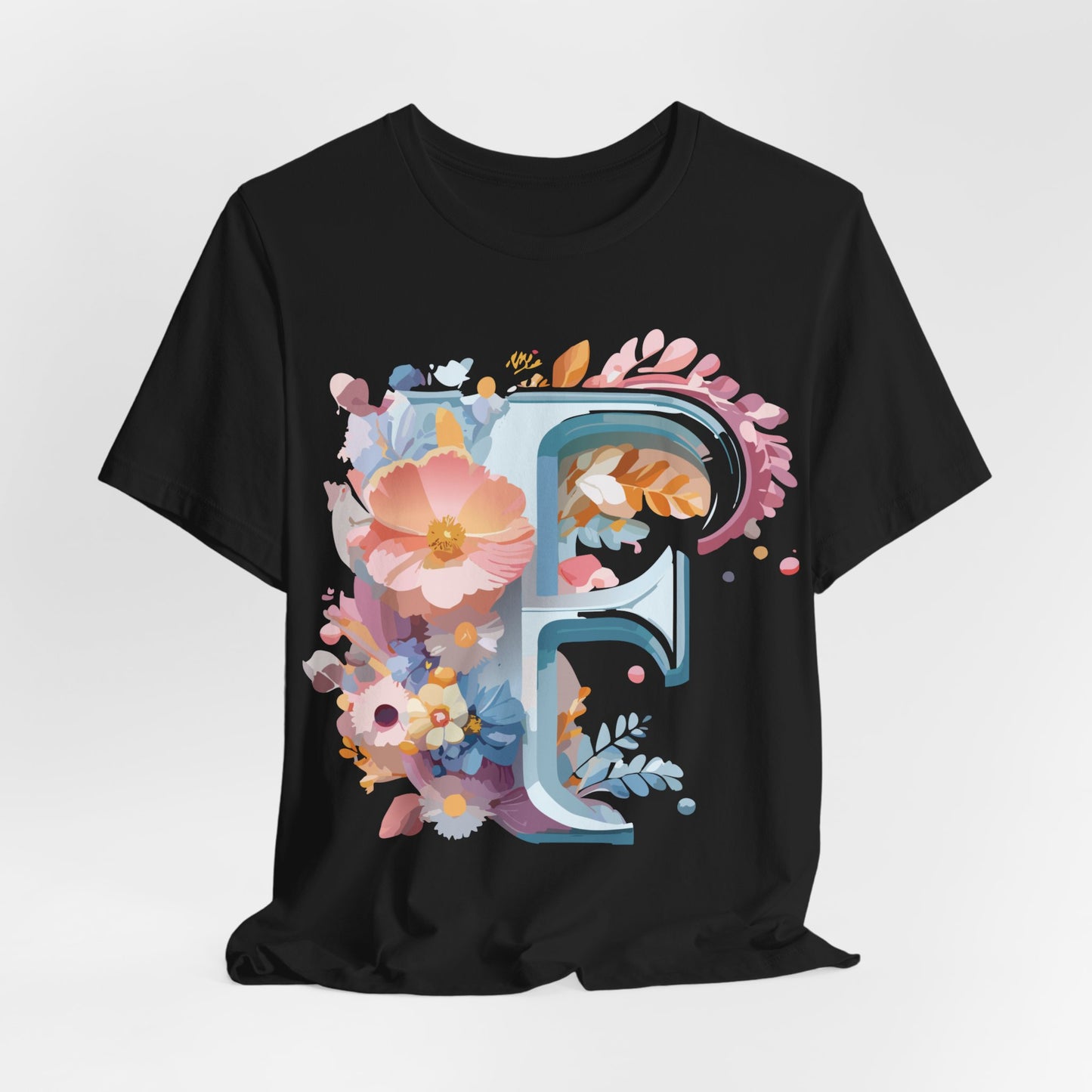 Natural Cotton Tee Shirt - Letters Collection - F Printify