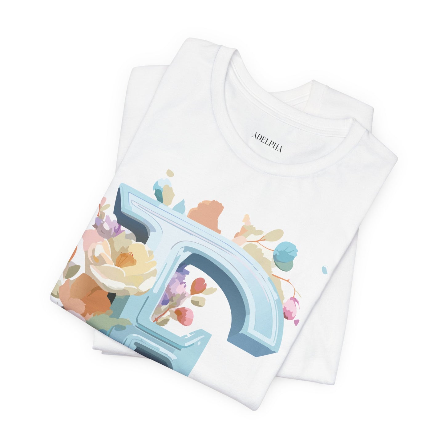 Natural Cotton Tee Shirt - Letters Collection - E Printify